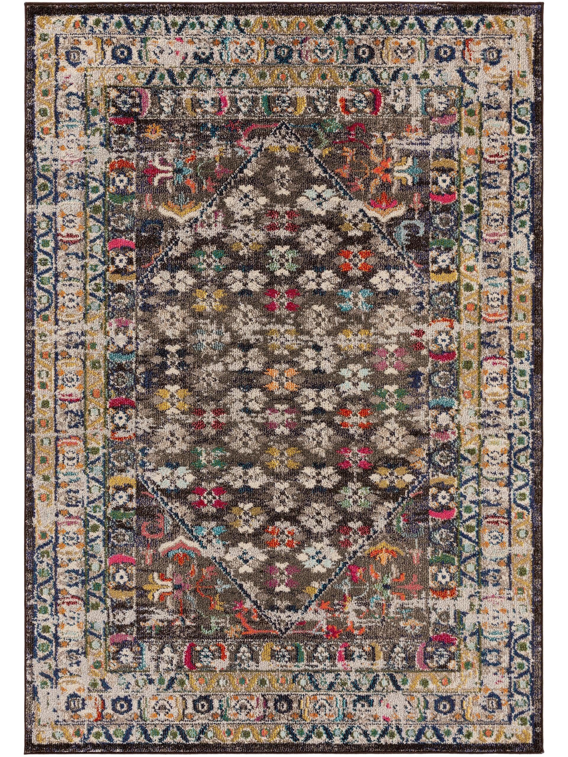 benuta Teppich Casa, rechteckig, Höhe: 11 mm, Teppich Wohnzimmer, Esszimmer, Schlafzimmer, Flur, Farbenfroh, Retro