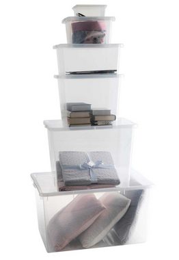 Aufbewahrungsbox CAESAR, 130 Liter, Kunststoff, mit Deckel, Stapelbar
