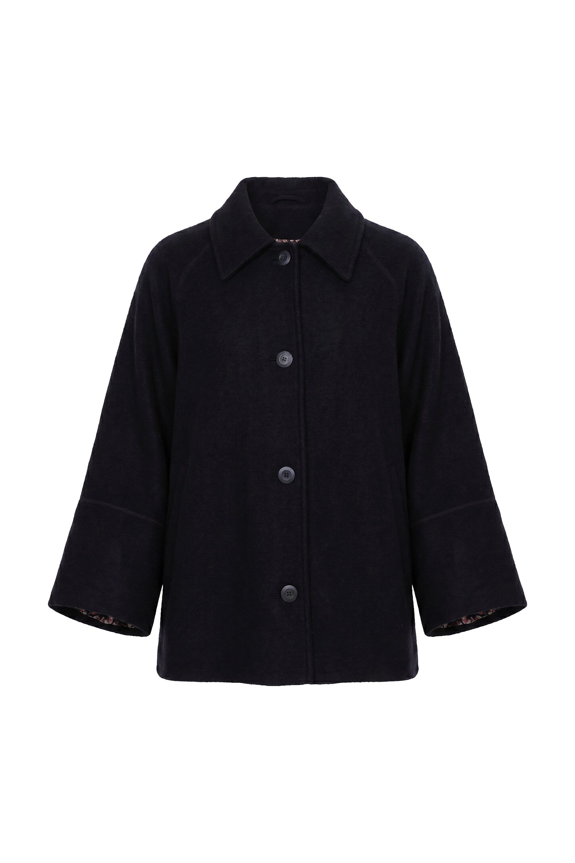 Ulla Popken Sommerjacke Jacke Boiled Wool A-Linie Hemdkragen Langarm – Bild 2 von 4