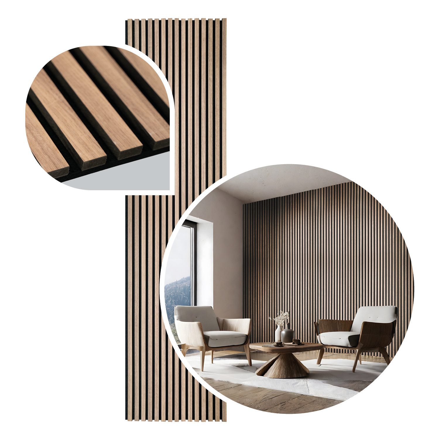 LP projekt Akustikplatte Effektive Wandpaneele für ruhige Räume & moderne Raumgestaltung, (Verfügbar in Breiten 120–300 cm und Длинаn 40/60 cm), Schallabsorbierende Wandverkleidung für Home Office & Wohnzimmer