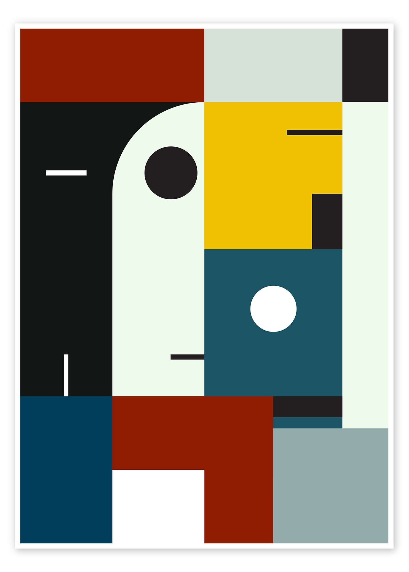 Posterlounge Wandbild Bauhaus Zeit, THE USUAL DESIGNERS, erhältlich als Poster, Leinwandbild, Wandsticker oder Acrylglasbild