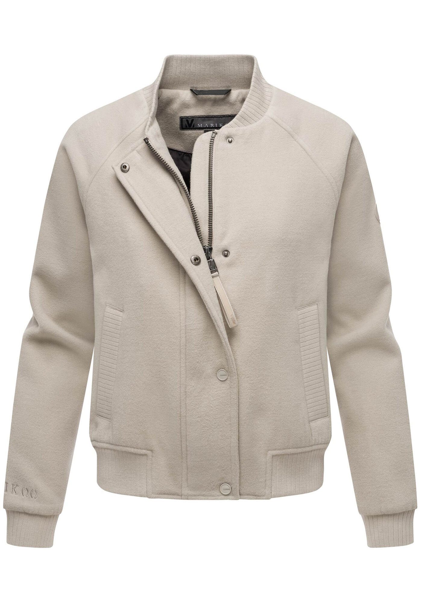 Marikoo Collegejacke Zunaa Modische Jacke im Collegejacken-Stil mit Rippbündchen und Raglanärmeln
