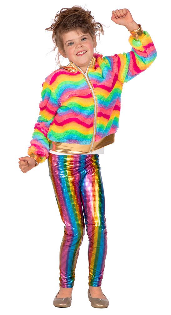Karneval-Klamotten Kostüm LGBTQ Regenbogen Party Jacke Kinder, Pluschjacke in Regenbogen Farben Mädchen Jungen Kostüm Party Karneval