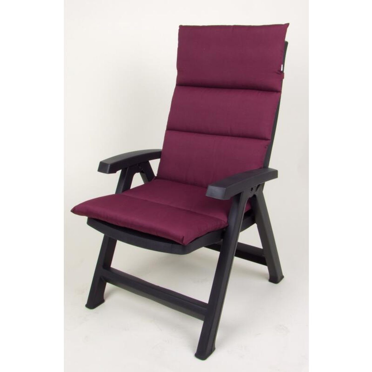BURI Bankauflage 4x Rollstepp-Hochlehner-Auflage Negro Sitzkissen Gartenstuhl Sessel