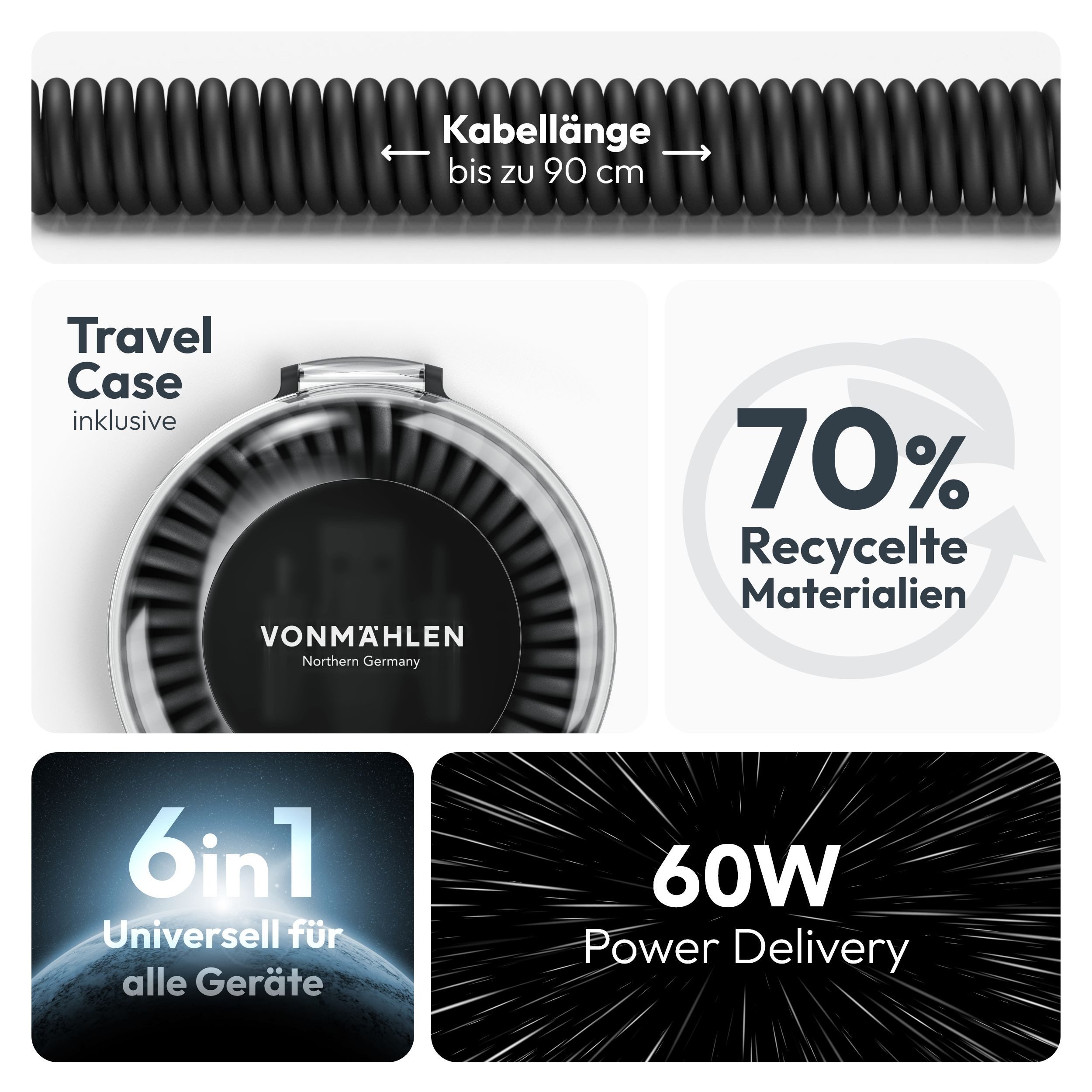 VONMÄHLEN allroundo® eco USB-Kabel, All-in-One Lade- und Datenkabel