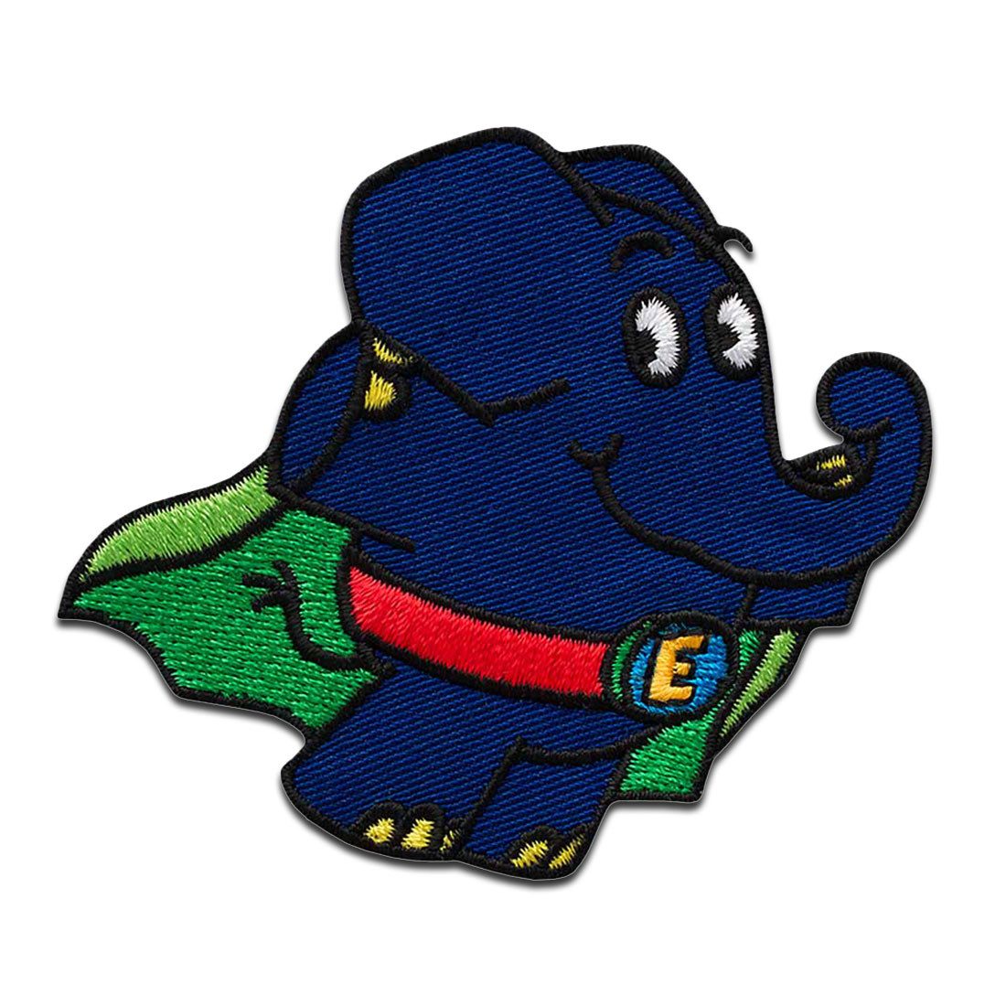 Die Sendung mit der Maus Aufnäher Bügelbild, Aufbügler, Applikationen, Patches, Flicken, zum aufbügeln, Polyester, Mono-Quick Die Maus Elefant Superheld - Größe: 6,4 x 6,7 cm