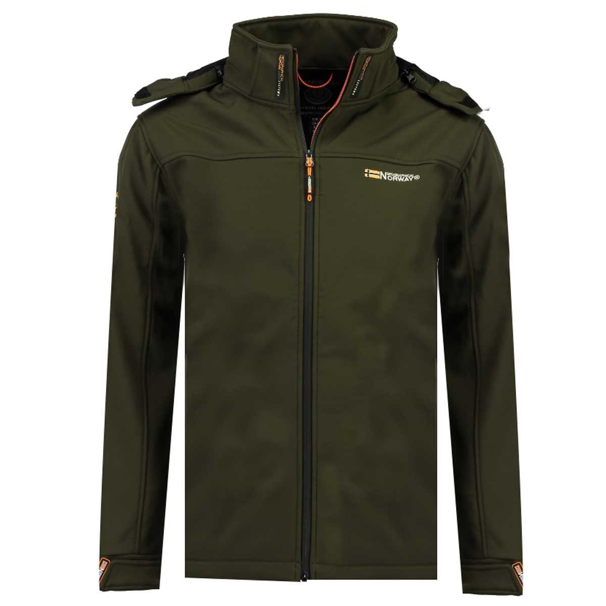 Geographical Norway Softshelljacke Herren Softshell mit abnehmbarer Kapuze mit Stehkragen, mit abnehmbarer Kapuze