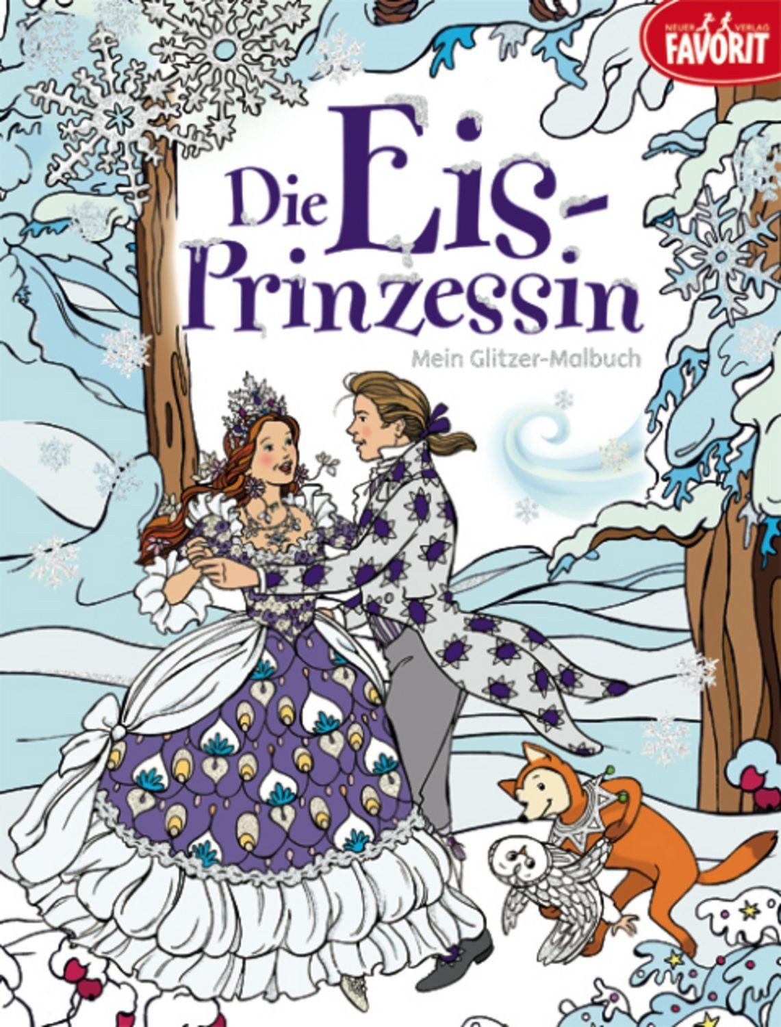 Die Eis-Prinzessin Malbuch mit Glitzerlack auf dem Cover und den Malvo / diverse