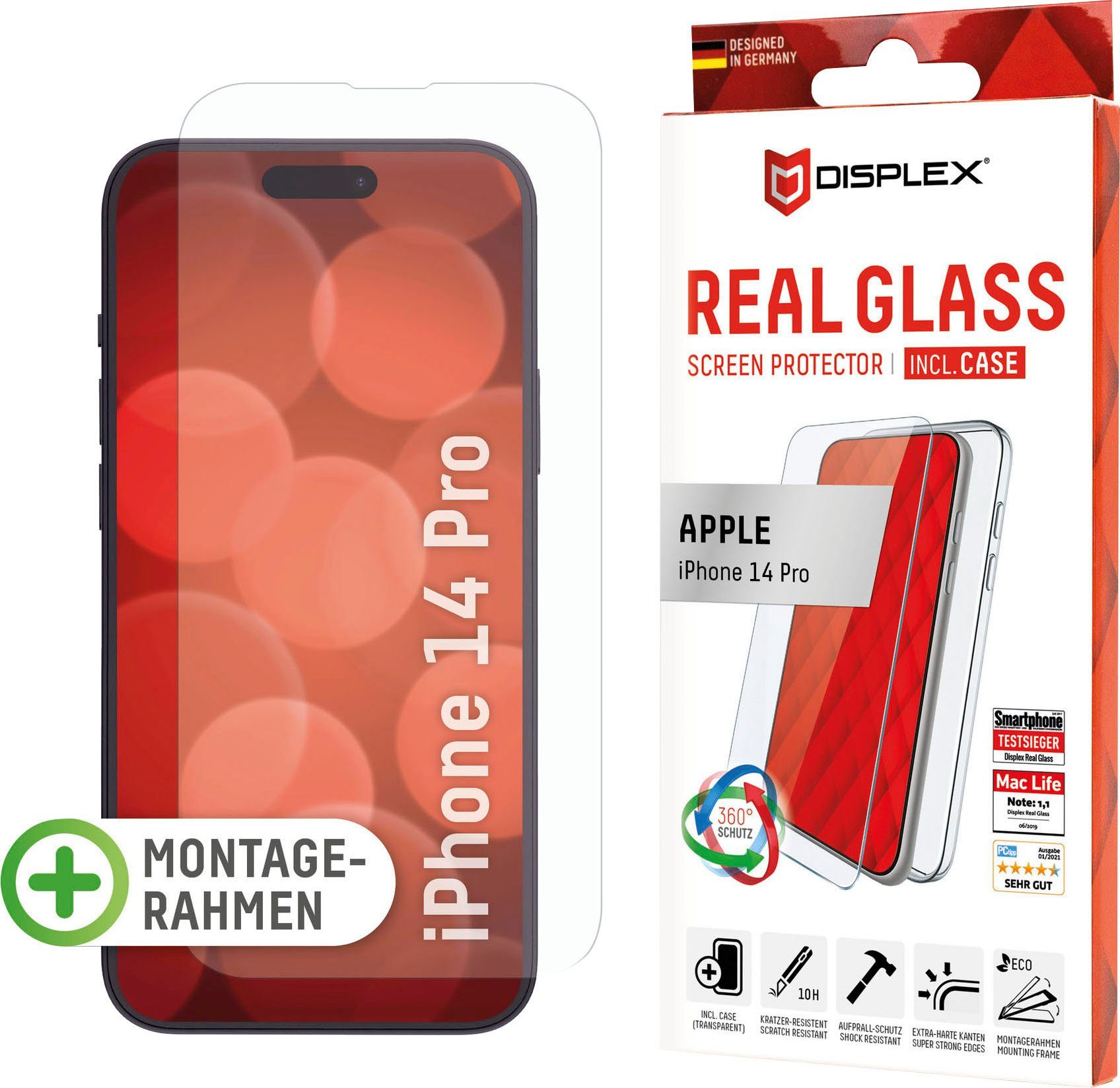 Displex Displayschutzglas Real Glass + Case - iPhone 14 Pro für iPhone 14 Pro