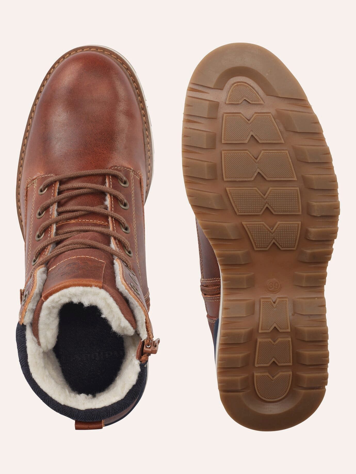 Walbusch Herren Thermo Stiefel Rindleder warm gefüttert Profilsohle Weite G Stiefel Seitlicher Reißverschluss, herausnehmbare Decksohle, rutschfest