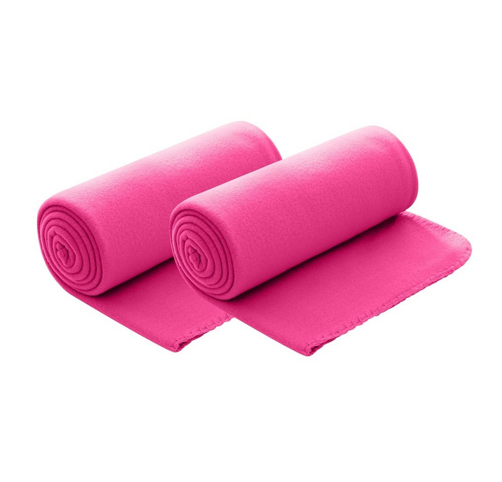 Wohndecke Polar-Fleece, wometo, OEKO-TEX®, 2 Fleecedecken mit Kettel-Rand & Anti-Pilling