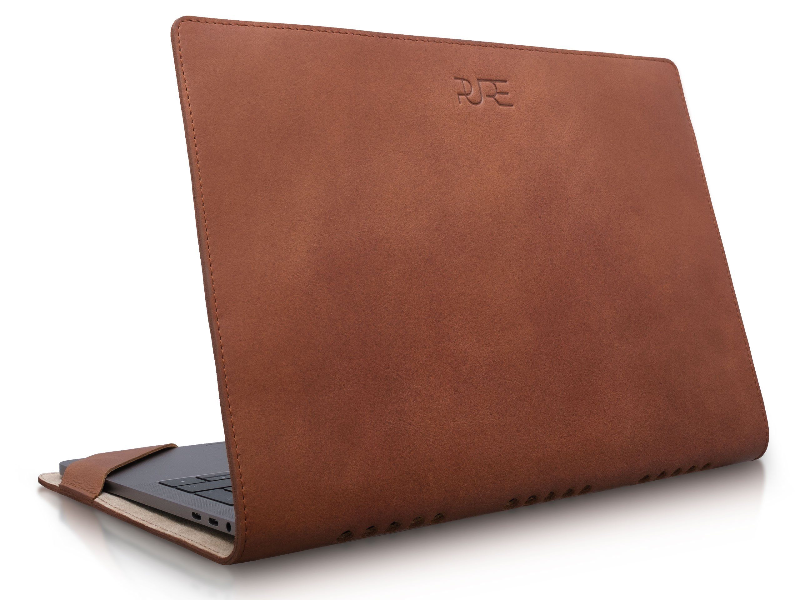 PURE Leather Studio Laptop-Hülle 13" MacBook Lederhülle ATRIA 33,8 cm (13,3 Zoll), Laptop-Hülle für Apple MacBook Air/Pro 13 Zoll Sleeve Cover Case