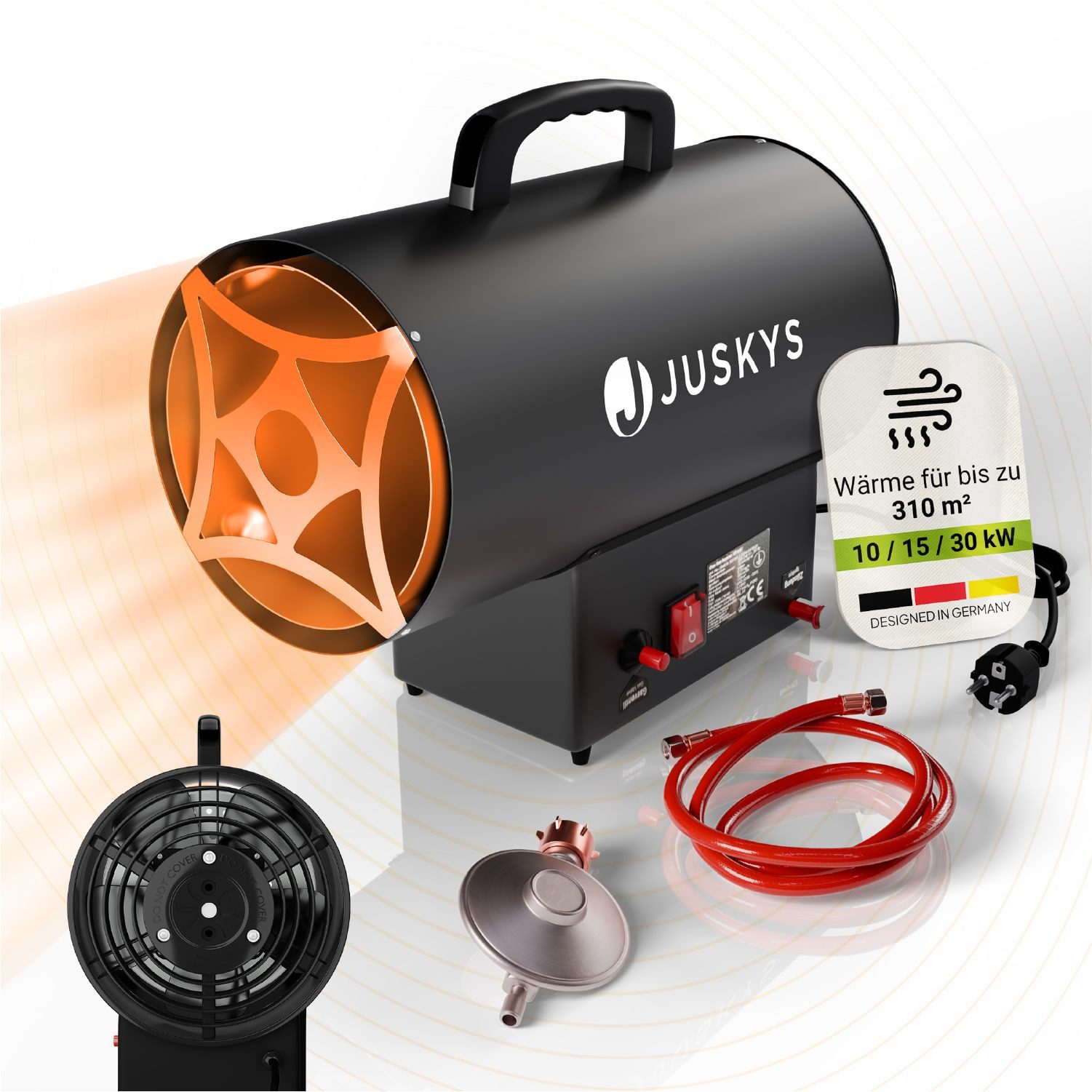 Juskys Тепловентиляторы, 30000 W, 30 kW, Mit Tragegriff, Peizozündung, Heizt große Flächen