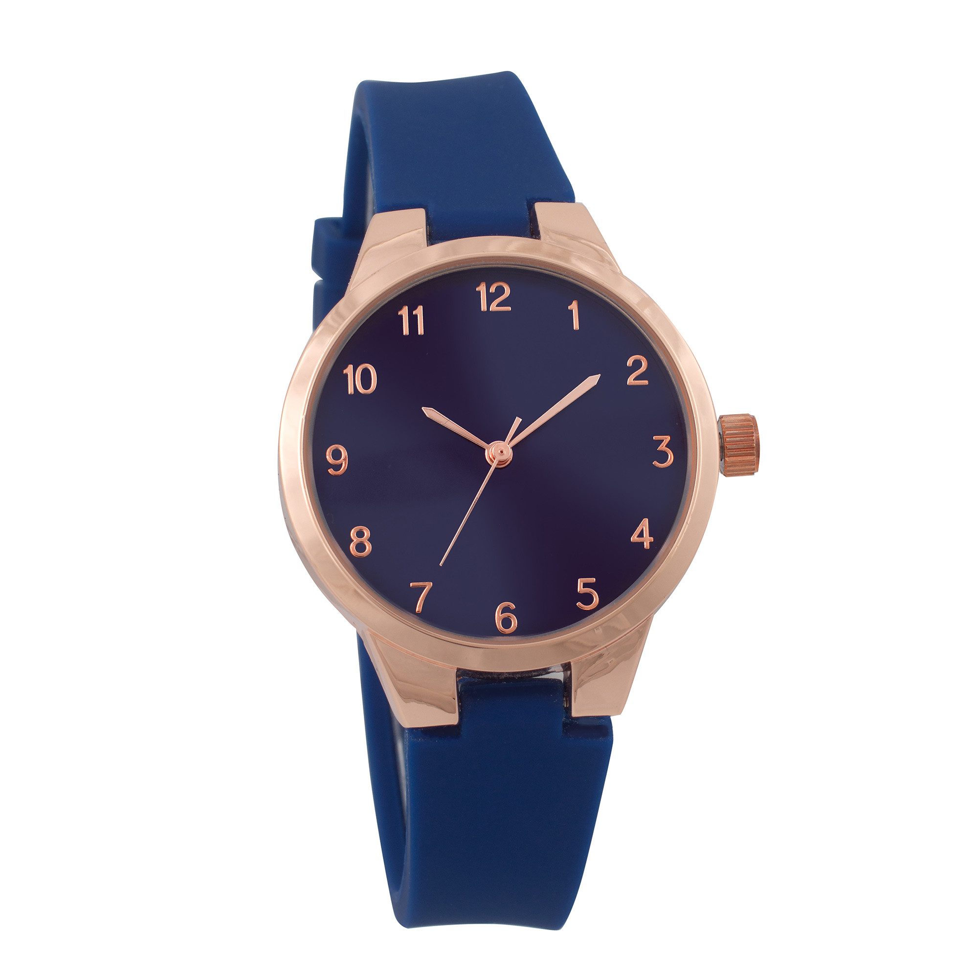 Miraval Quarzuhr Armbanduhr Blau mit Silikonarmband, Silikonarmband & Edelstahlgehäuse