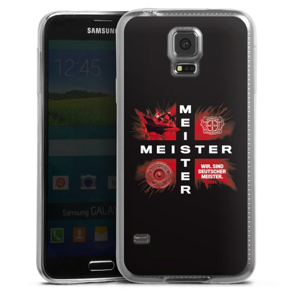 DeinDesign Handyhülle Bayer 04 Leverkusen Meister Offizielles Lizenzprodukt, Samsung Galaxy S5 Slim Case Silikon Hülle Ultra Dünn Schutzhülle