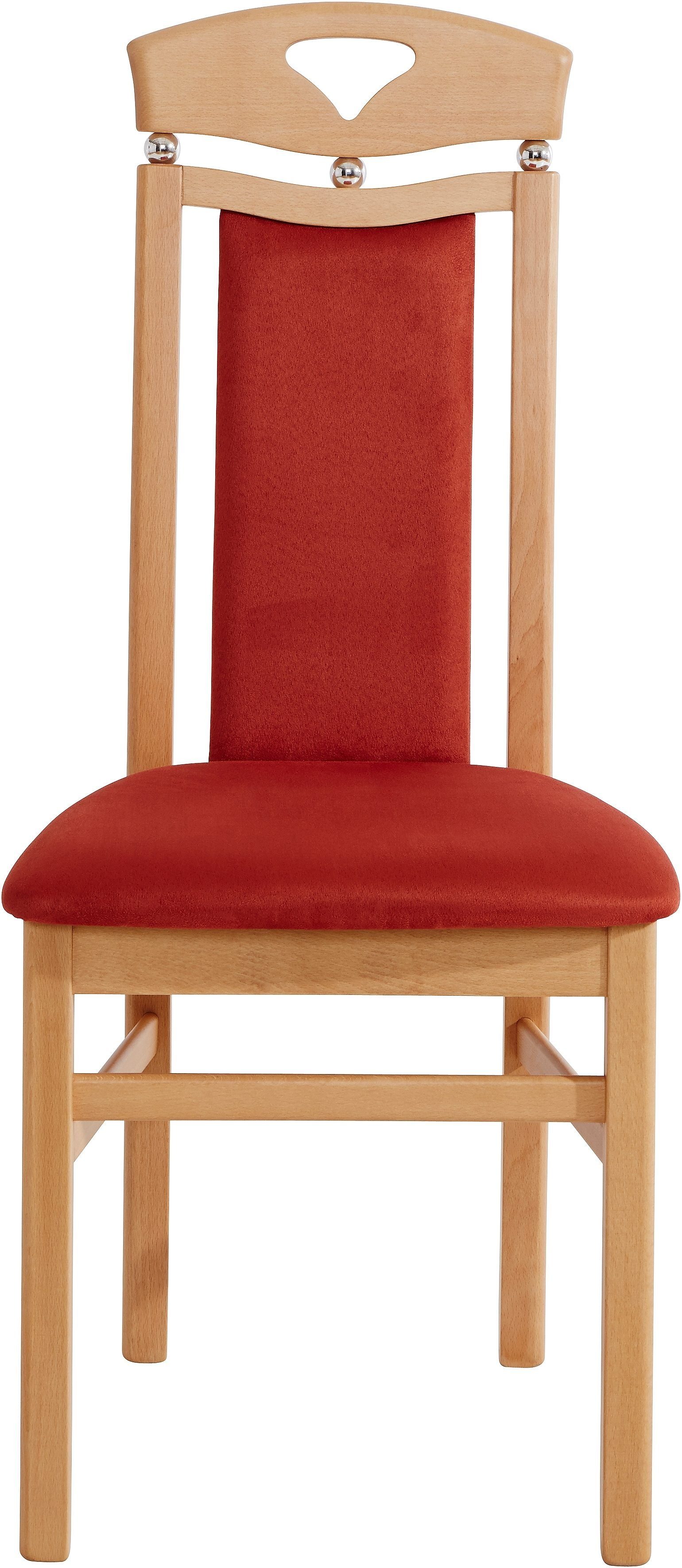 Home affaire Esszimmerstuhl Berta Küchenstuhl (Set, 2 St), Bezug in Microfaser, Gestell aus Buche Massivholz – Bild 3 von 5