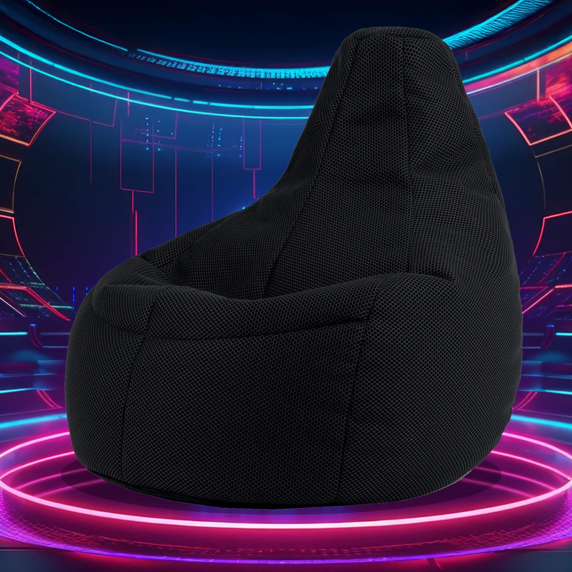 icon Sitzsack Sessel Gaming mit Rückenlehne XXL aus Techmesh „Dalton“, Sitzsack XXL, Gaming Sitzsack, Made in Germany, Erwachsene & Kinder – Bild 4 von 5