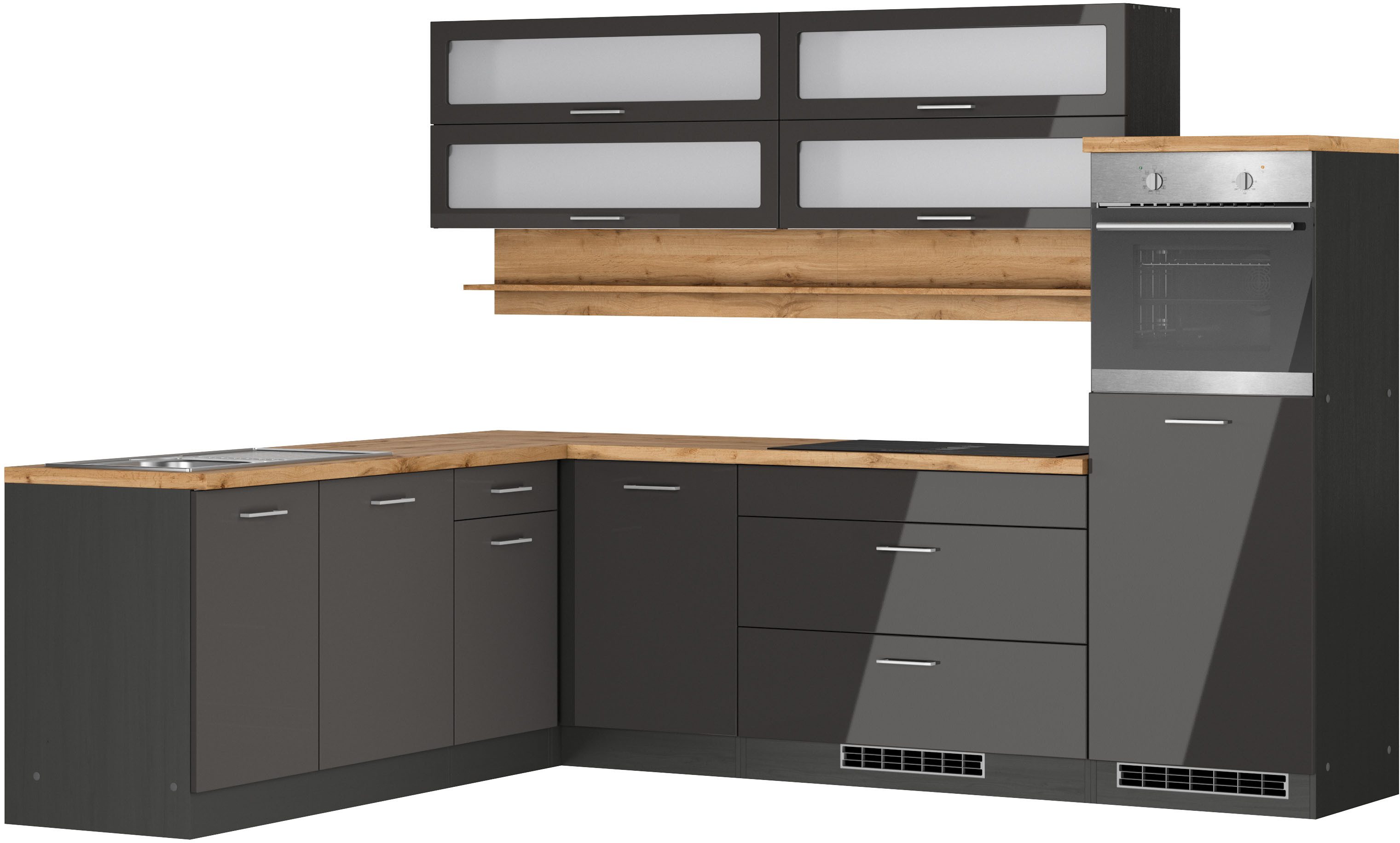 KOCHSTATION Winkelküche KS-Milan, optional mit Muldenlüfter, günstig online kaufen