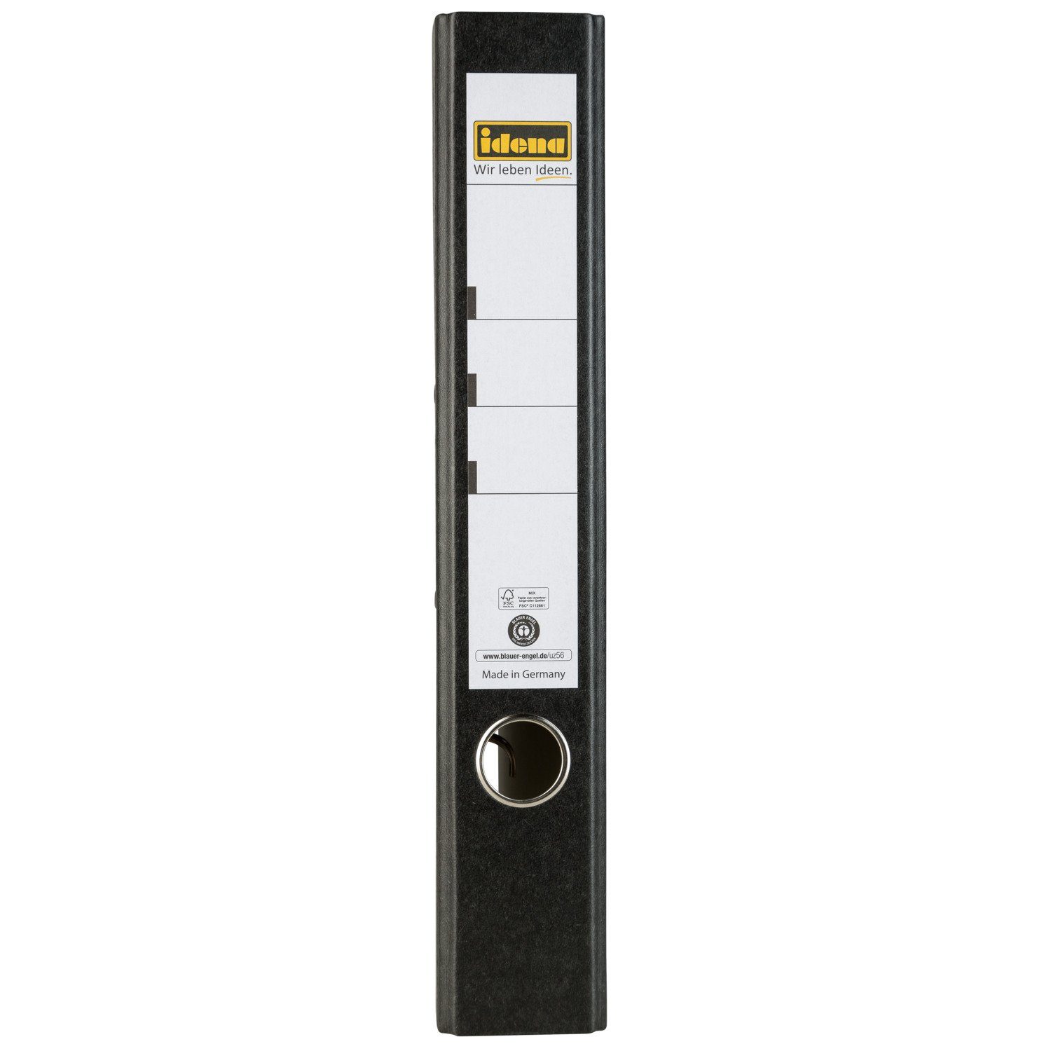 Idena Aktenordner Idena 303002 - Ordner für DIN A4, 5 cm schmal, Wolkenmarmor, schwarz