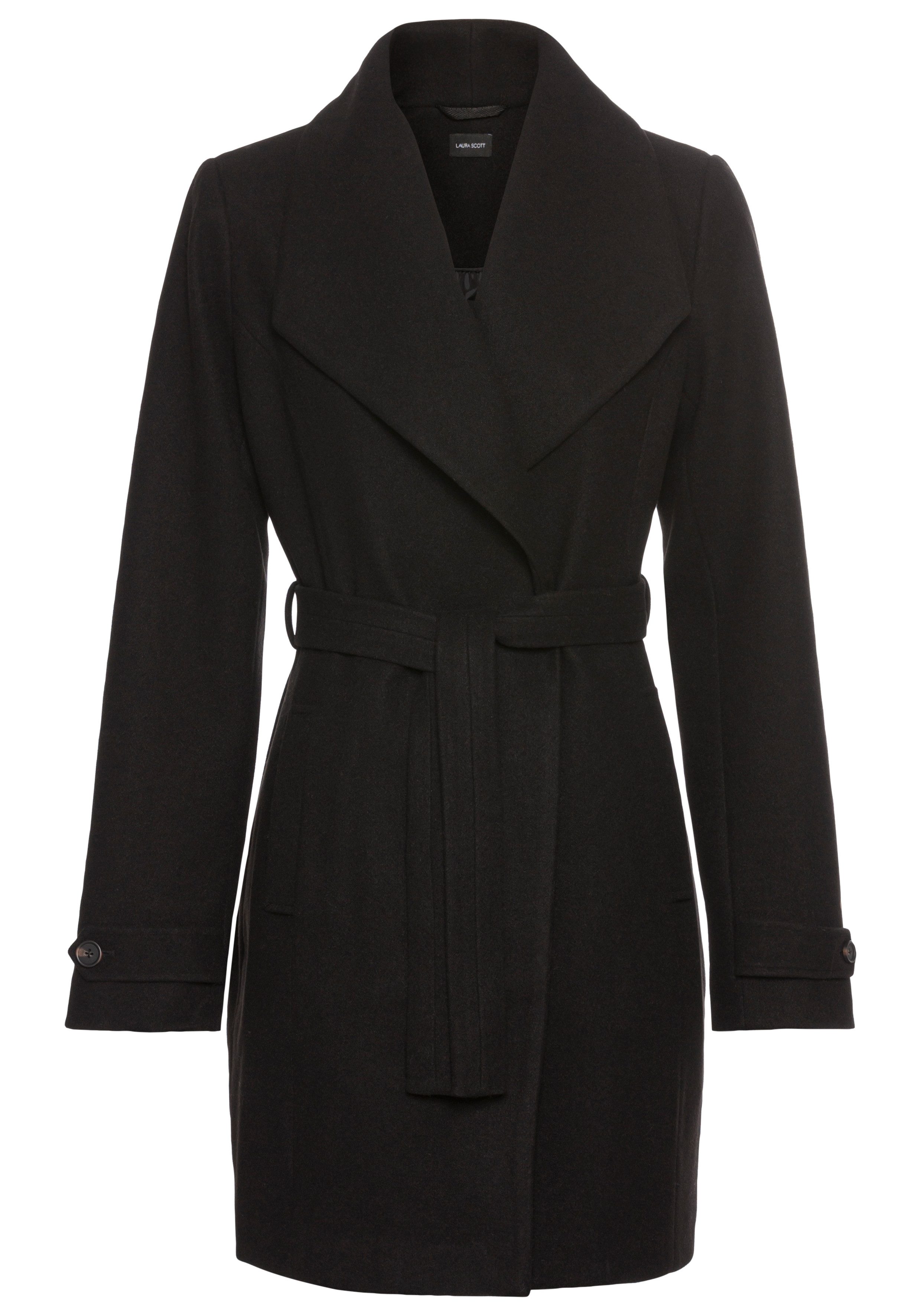 Laura Scott Wollmantel (2-tlg) mit Reverskragen und Gürtel. € 98,99