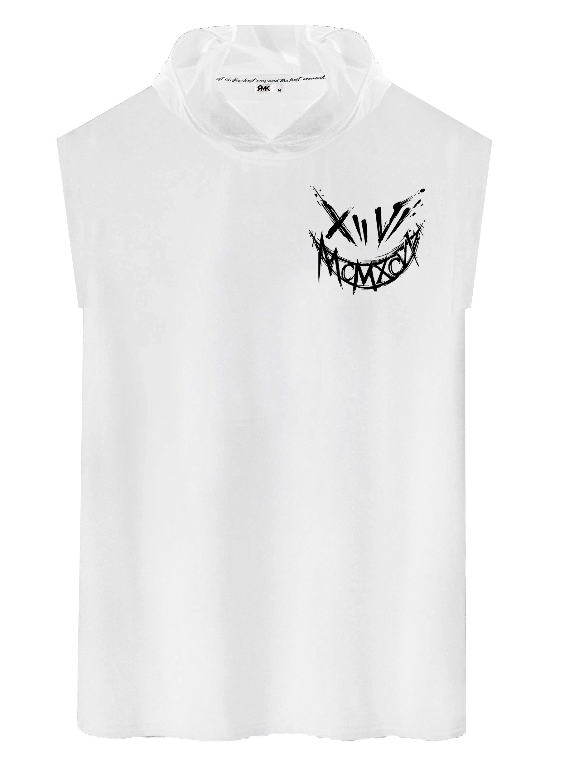 RMK Tanktop Herren Muskelshirt Gym Shirt Smiley Smyle mit Kapuze Ärmellos günstig online kaufen