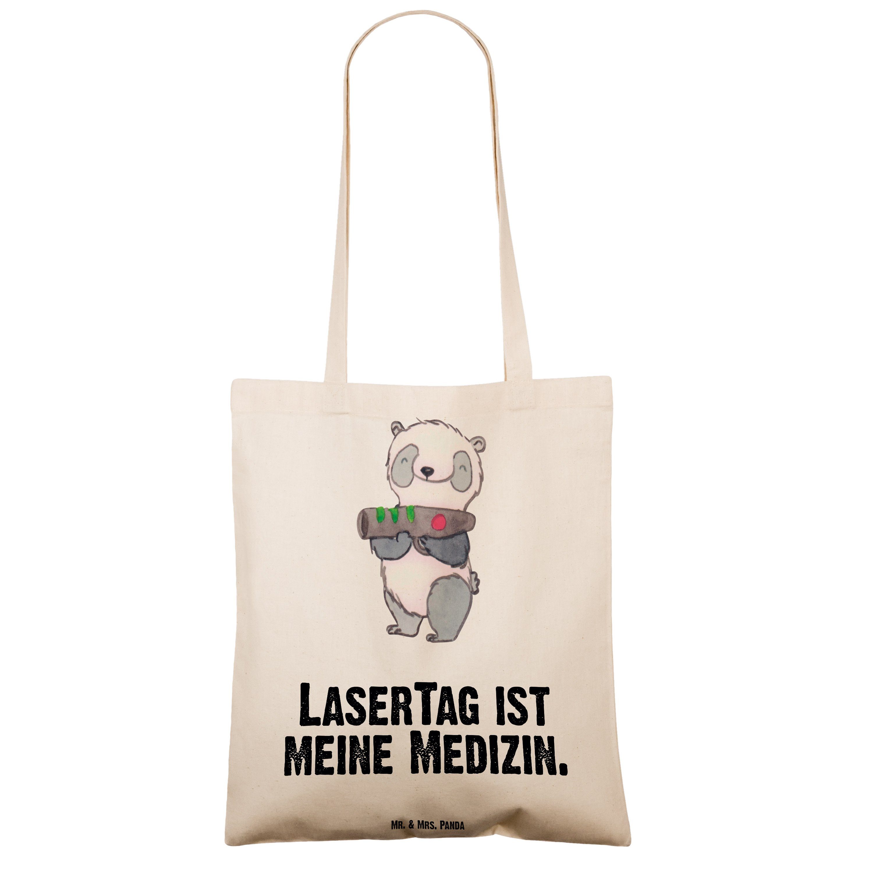 Geschenk, Gewinn Panda LaserTag (1-tlg) Mr. Mrs. Beuteltasche, - Medizin Transparent - & Panda Tragetasche
