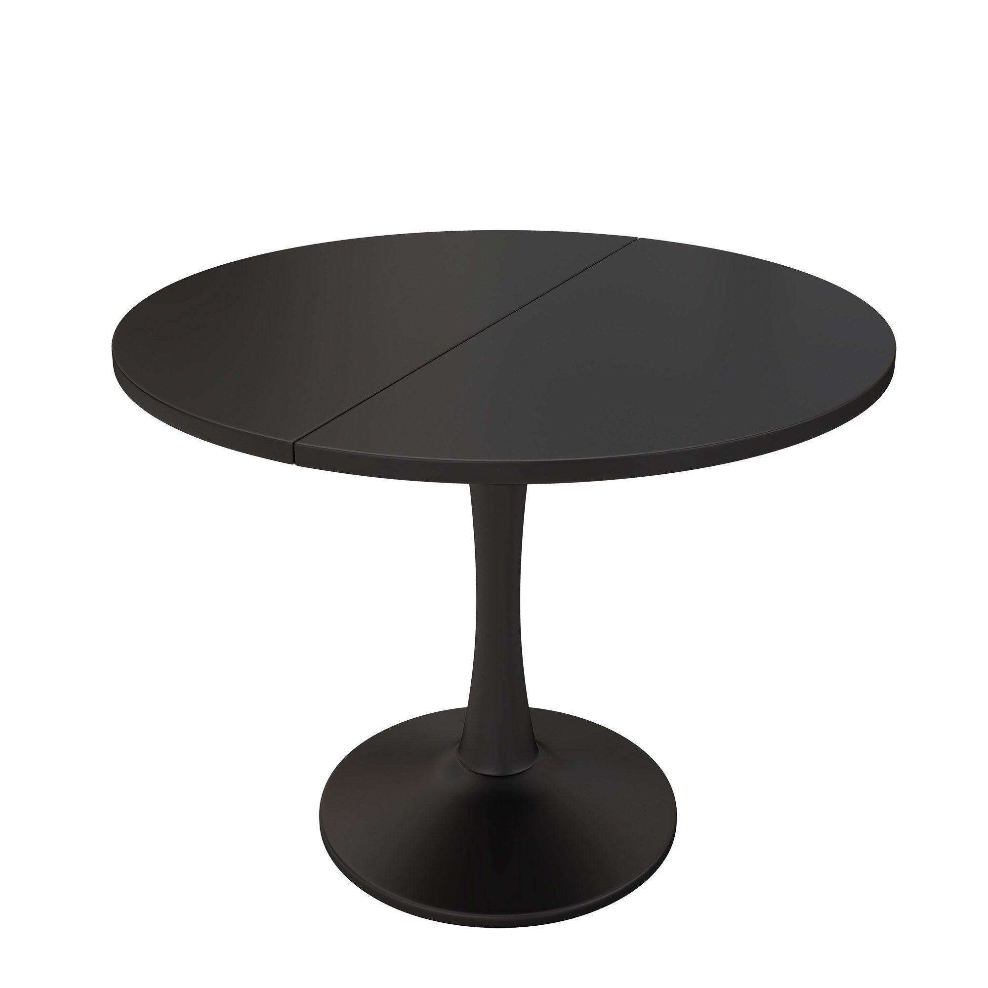Flieks Esstisch ausziehbarer Küchentisch rund/oval, Eisengestell (verstellbare Länge 100-140x100x75 cm, Höhe Tischplatte 1,8 cm, 1-St., 1 Tisch, für 4-6 Persone – Bild 3 von 5