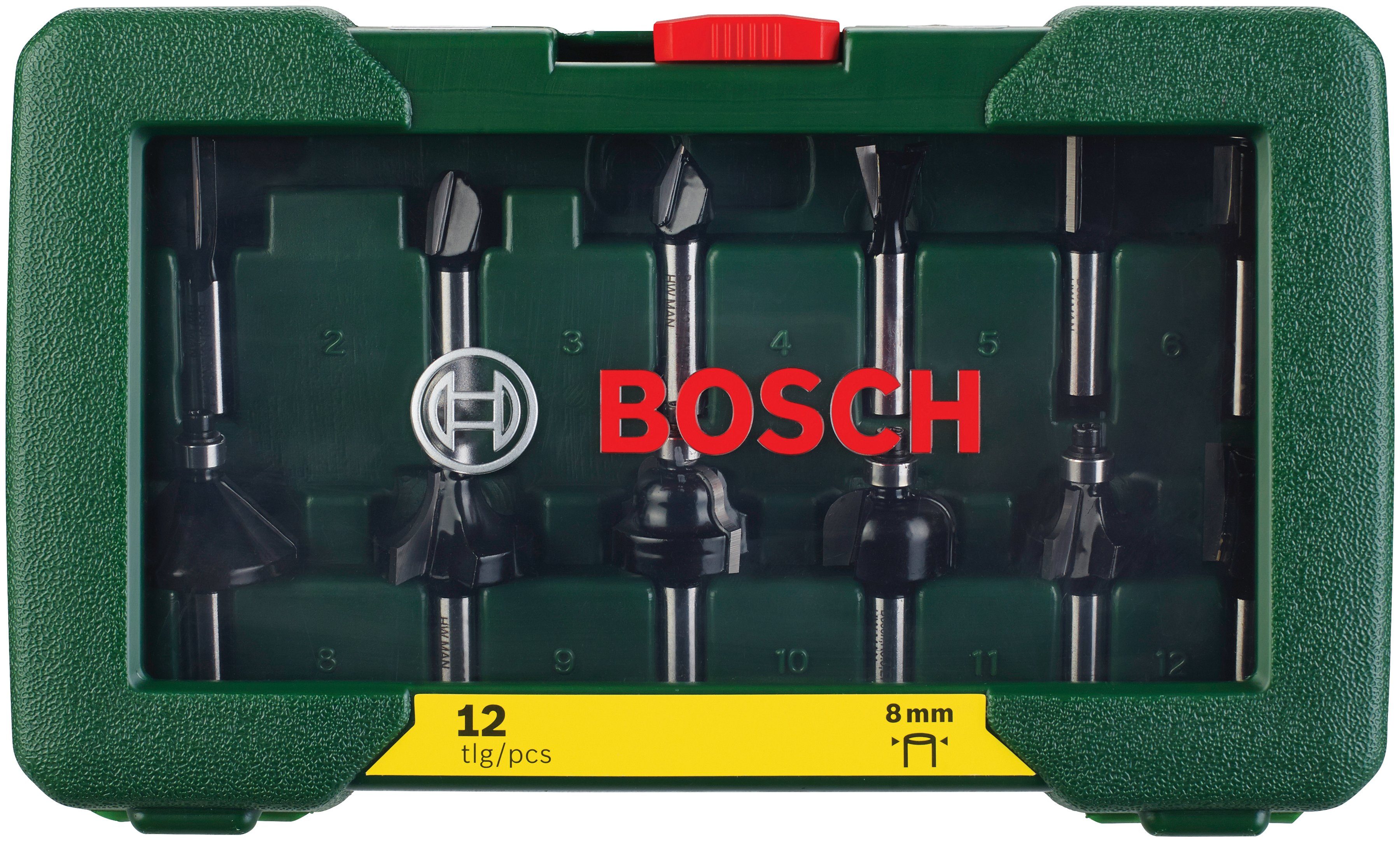 8 Fräsbohrer, Home Bosch HM-Fräser & Schaft mm (Set, Garden 12-tlg),