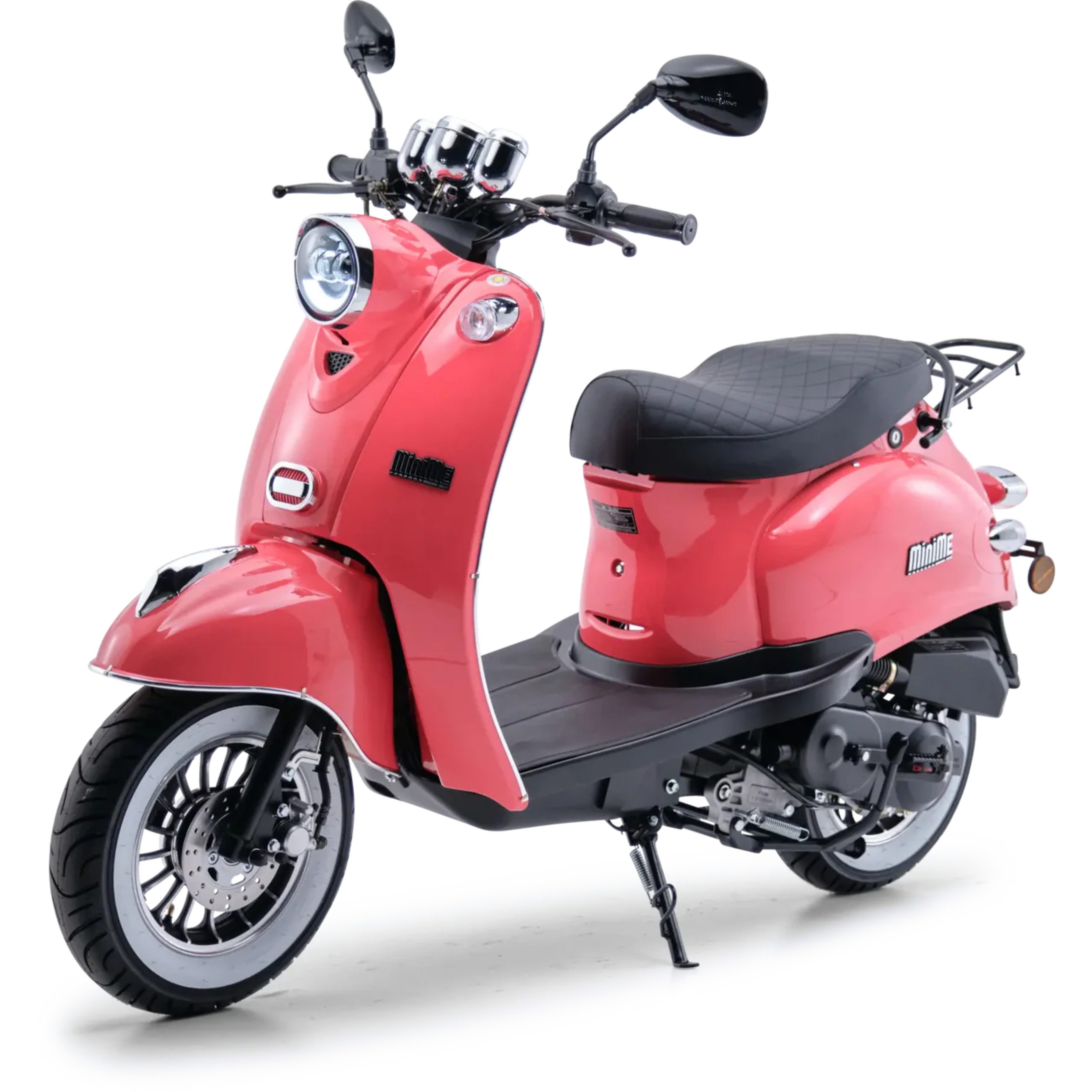 Burnout Motorroller MiniMe 2.0 Mattschwarz, 50 ccm, 45 km/h, Euro 5, Unverwechselbares Retro Design, Mofa