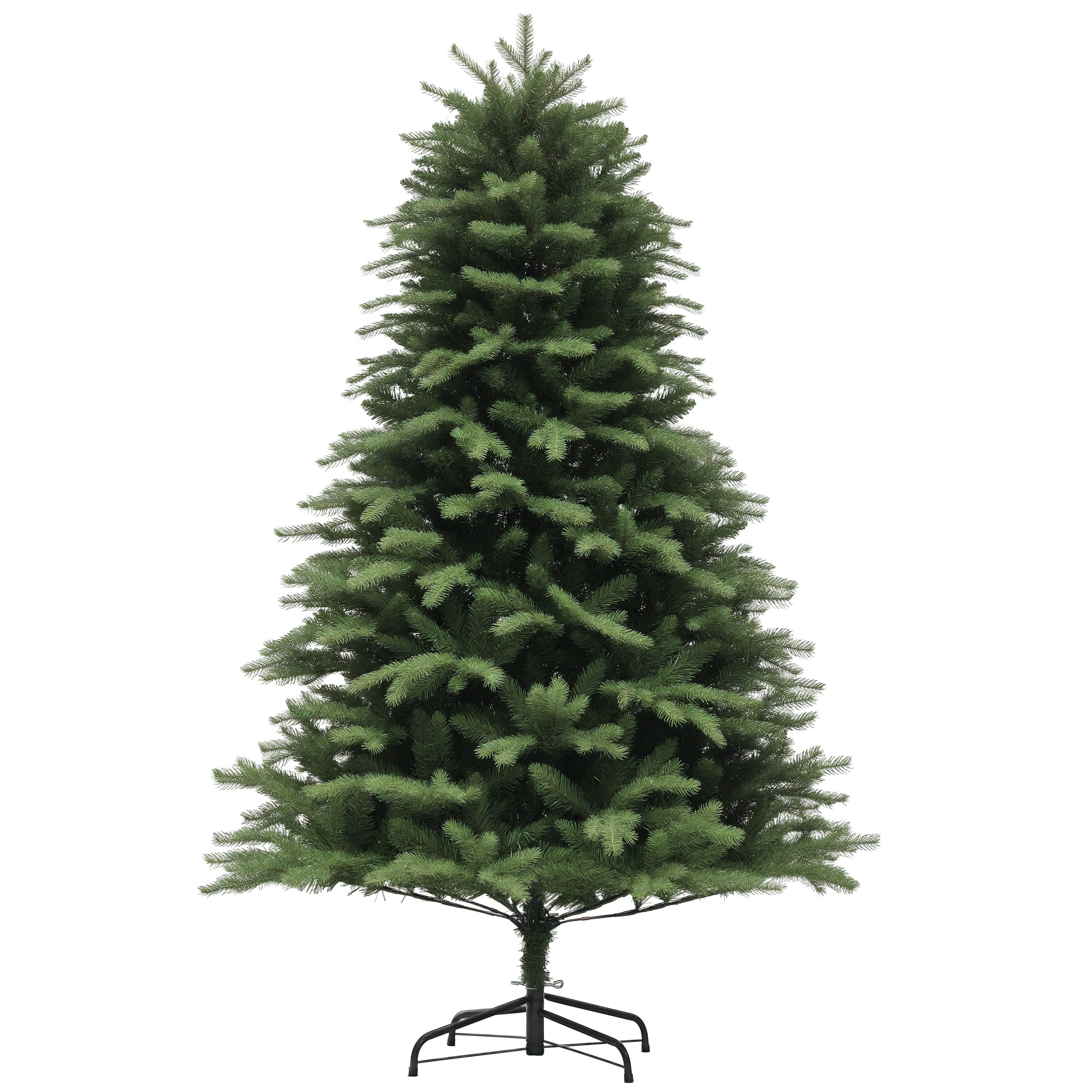 HOMCOM Künstlicher Weihnachtsbaum 180 cm, mit 848 Spitzen, Schnellaufbau Klappsystem, Stahlständer, Alpentanne, für Weihnachten Deko, Indoor, Grün