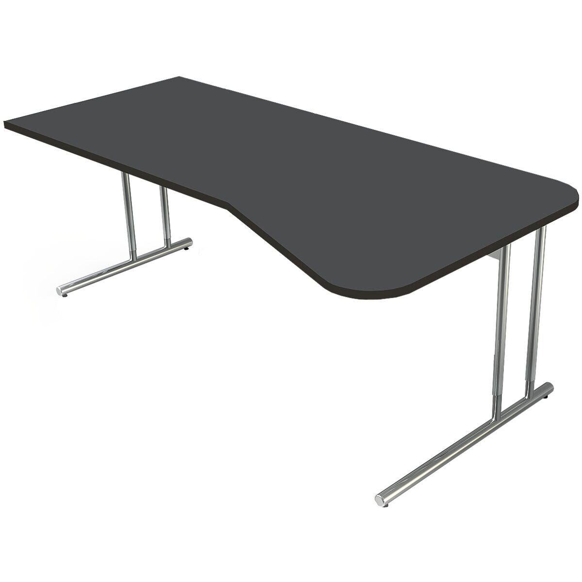 KERKMANN Schreibtisch Artline Transparent, Freiform, Breite 195 cm, C-Fuß, höhenverstellbar 68-82 cm
