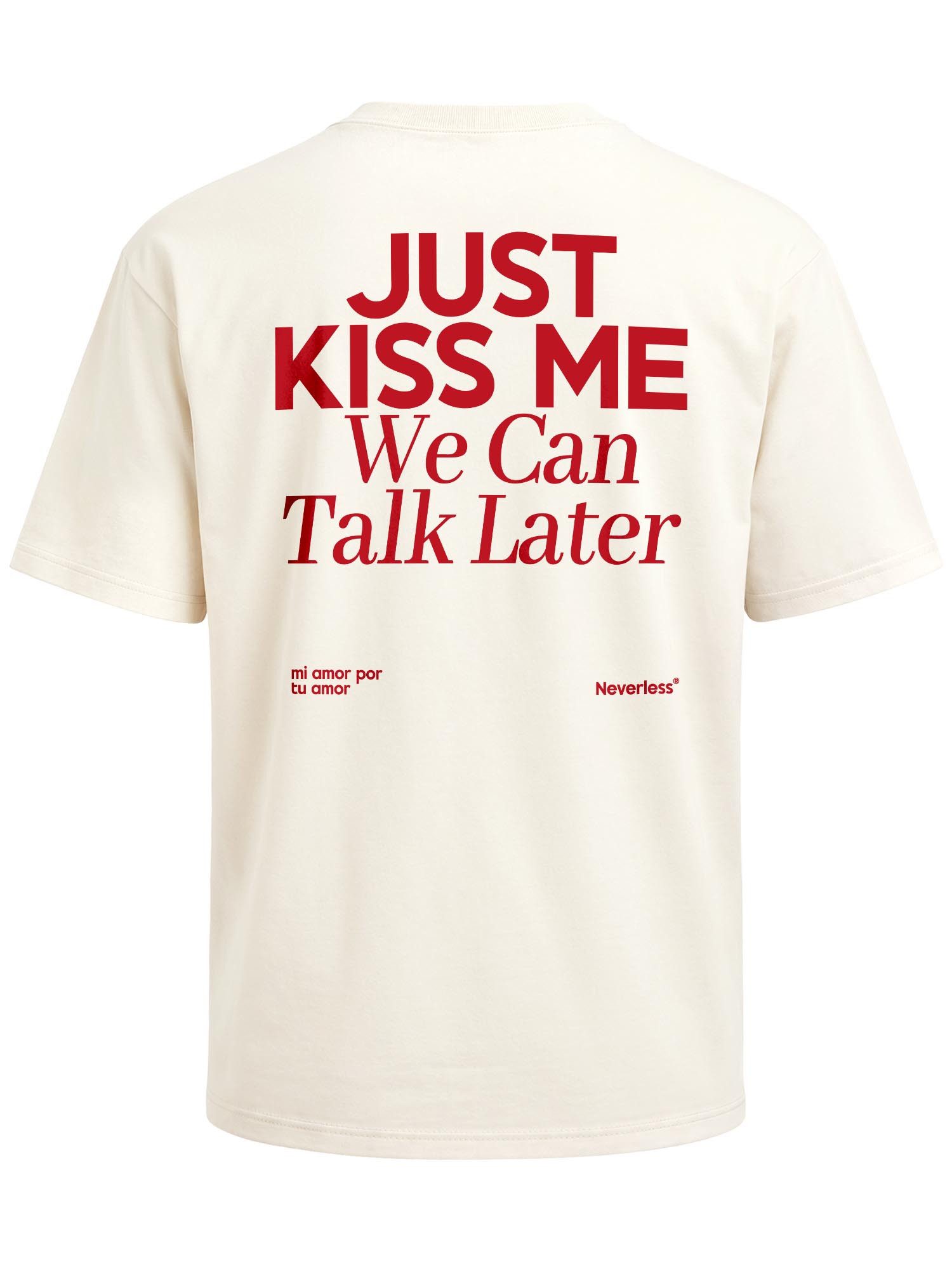 Neverless Oversize-Shirt Herren T-Shirt - just kiss Oversized Relaxed Fit Printshirt Sommer mit Print
