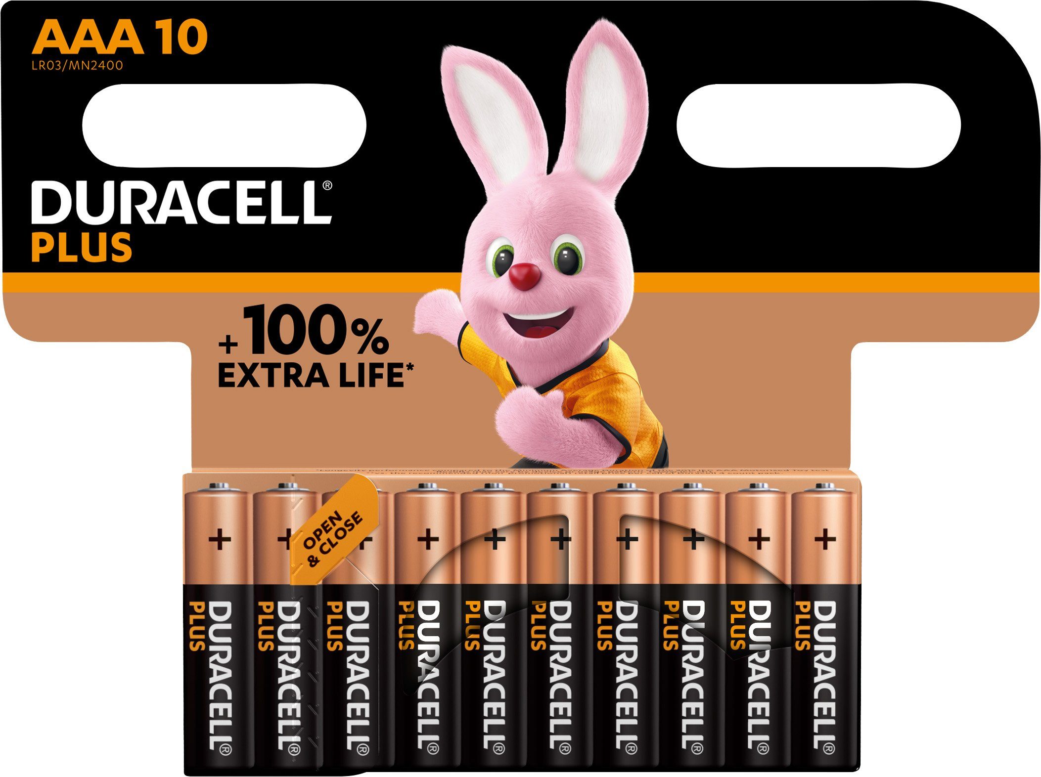 Duracell Plus Micro/AAA/LR03 Batterie, LR03 (1,5 V, 10 St), 1.5V