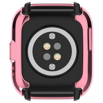 Wigento Smartwatch-Hülle Für Amazfit Active TPU Watch Gehäuse + integriertem Hart Glas Schwarz