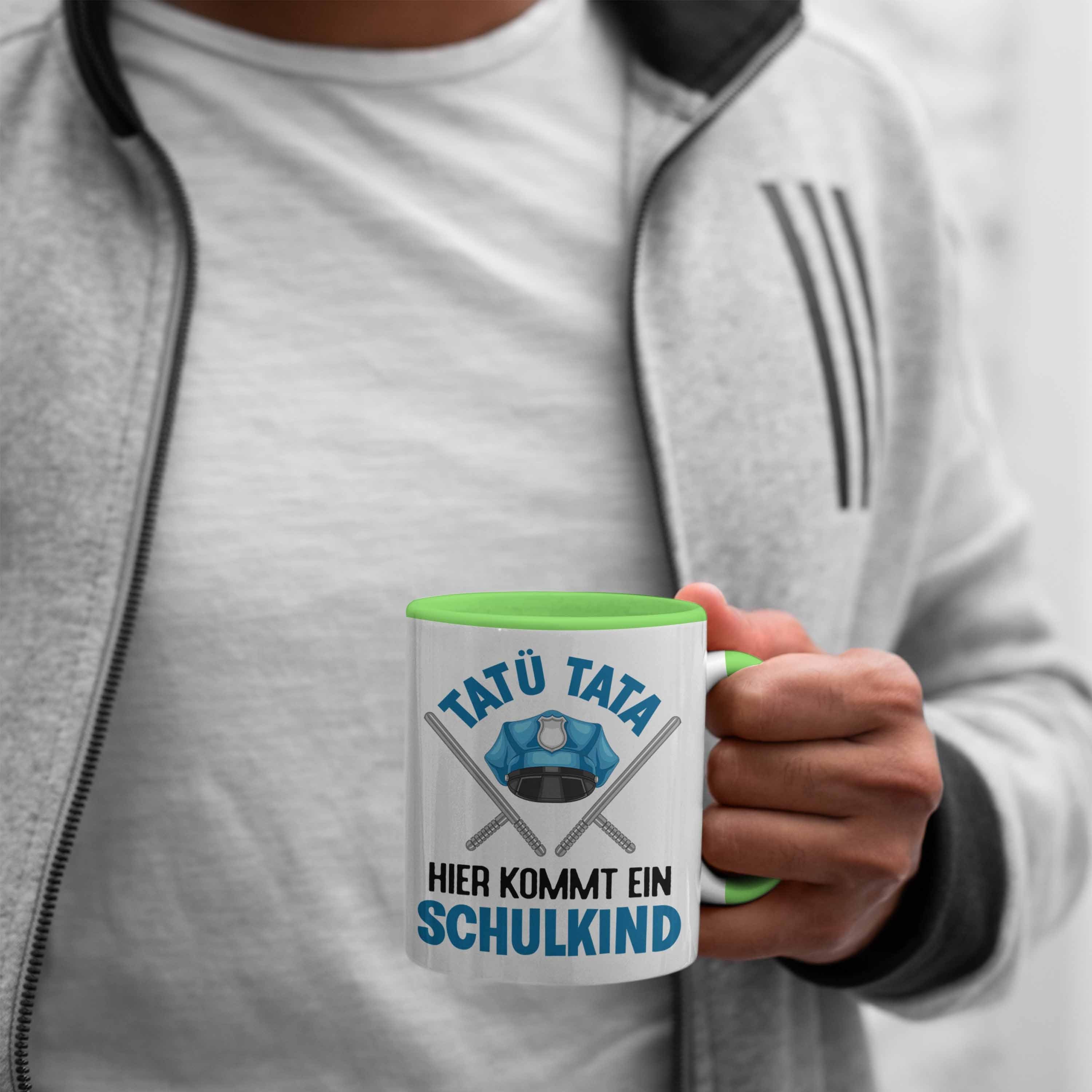 Schuleinführung Schultüte für Tasse Tatü Schulkind Tata 2022 Geschenkidee Füllung 1. Schulstart Trendation Trendation Grün Geschenk Einschulung Junge Schultag - Schulanfang Tasse