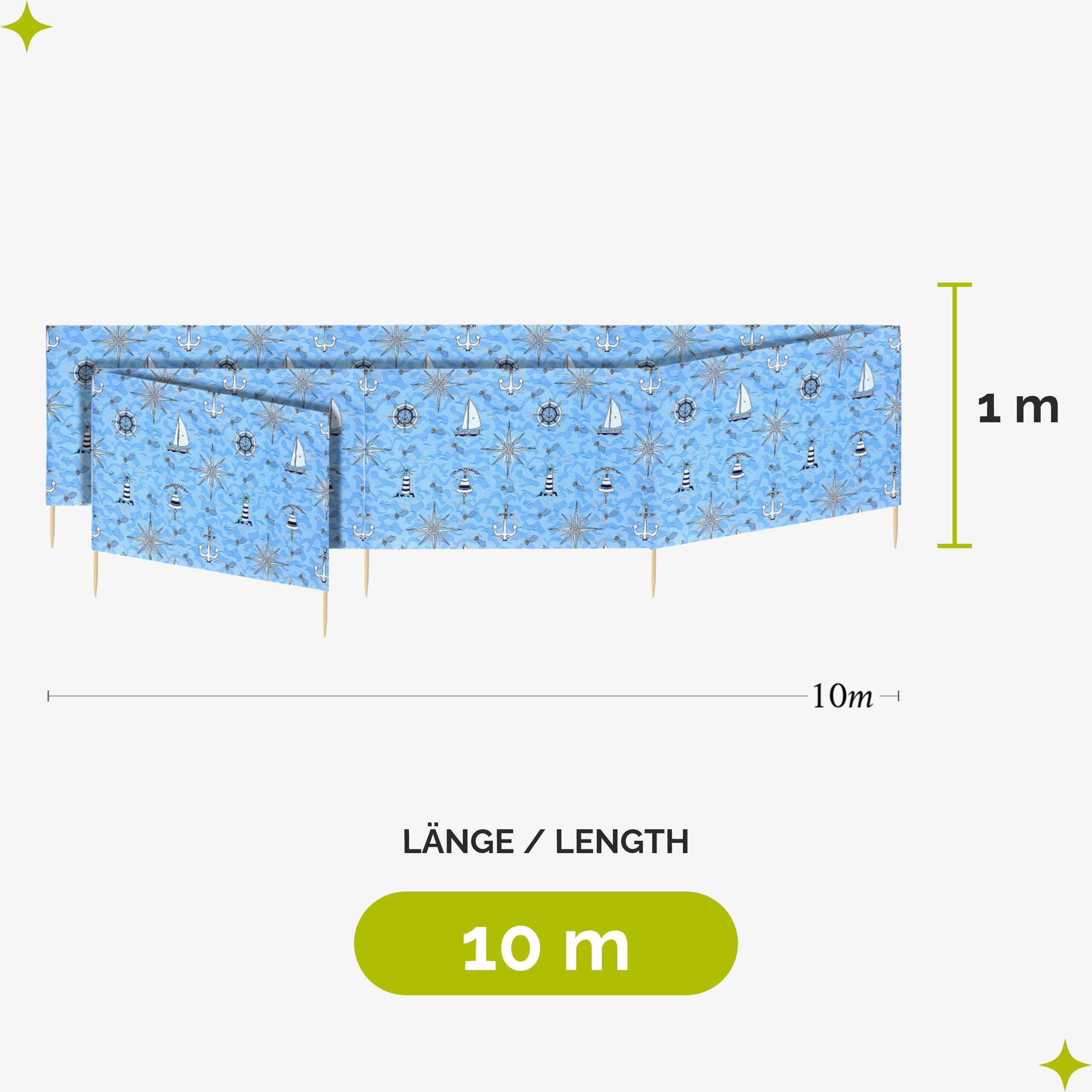 Ladeheid Windschutz Strand Sichtschutz 10m LAEX001 günstig online kaufen