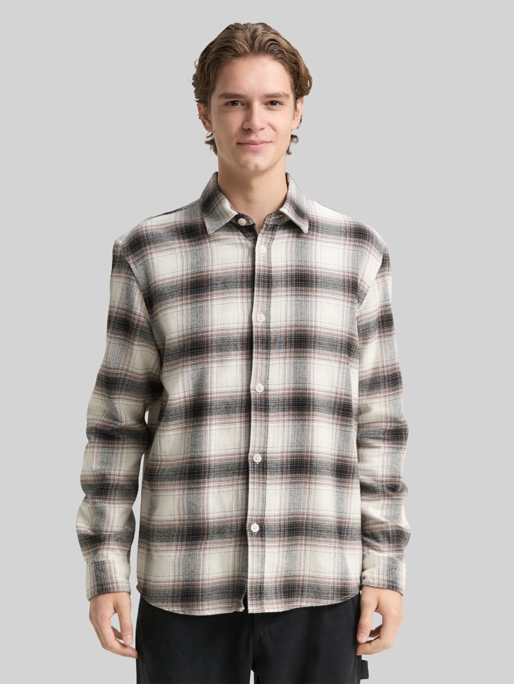 TOM TAILOR Denim Langarmhemd Blusen & Shirts Relaxed Fit Hemd mit Karomuster