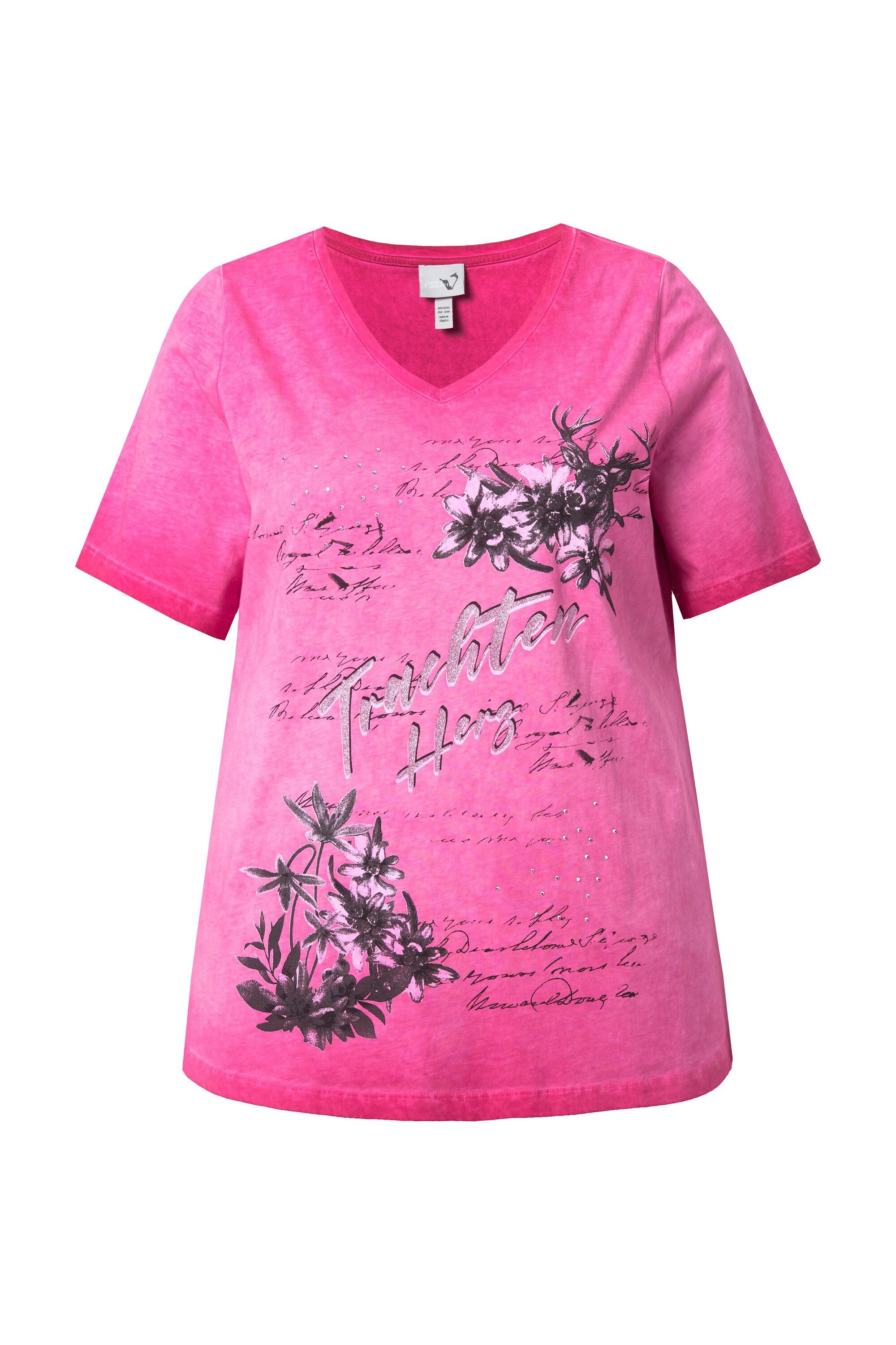 Ulla Popken T-Shirt T-Shirt Edelweiß Classic V-Ausschnitt Halbarm – Bild 2 von 4