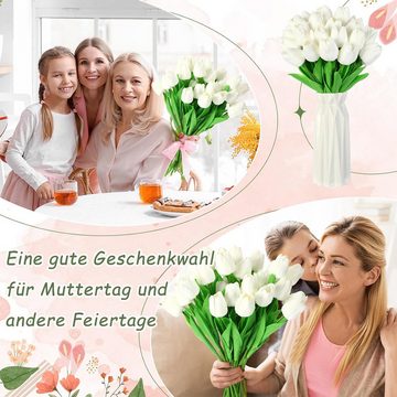 Kunstblume Künstliche Tulpen Gefälschte 30 Stück Latex Tulpen Blumen Gefälschter, Cbei, für Zuhause, Hochzeitsfeier, Party,Dekoration