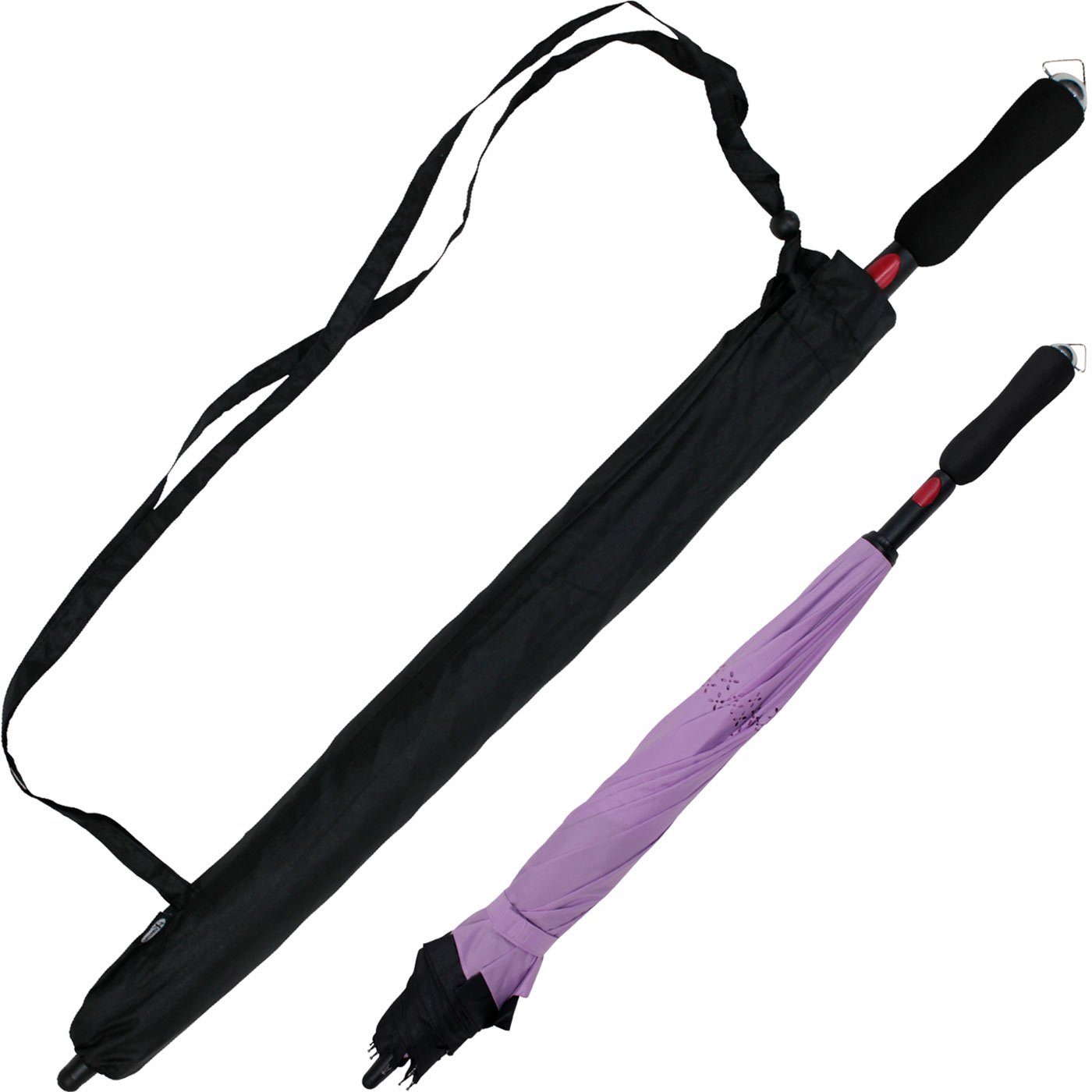 iX-brella Stockregenschirm Reverse-Schirm mit Auf-Automatik und Schirmhülle, öffnet sich verkehrt herum