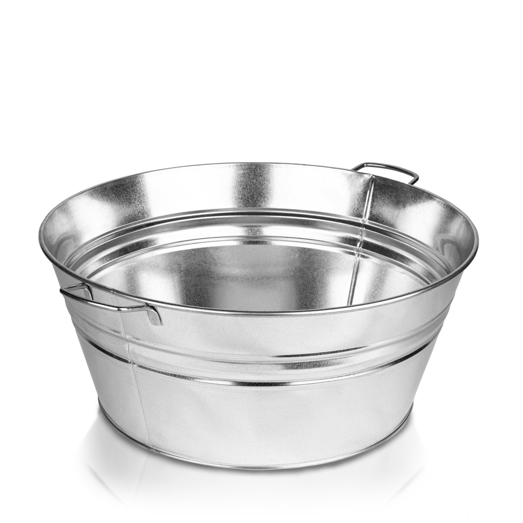 BigDean Pflanzschale XL Zinkwanne Ø 48,5cm x 21,5cm H - massiv + wasserdich günstig online kaufen