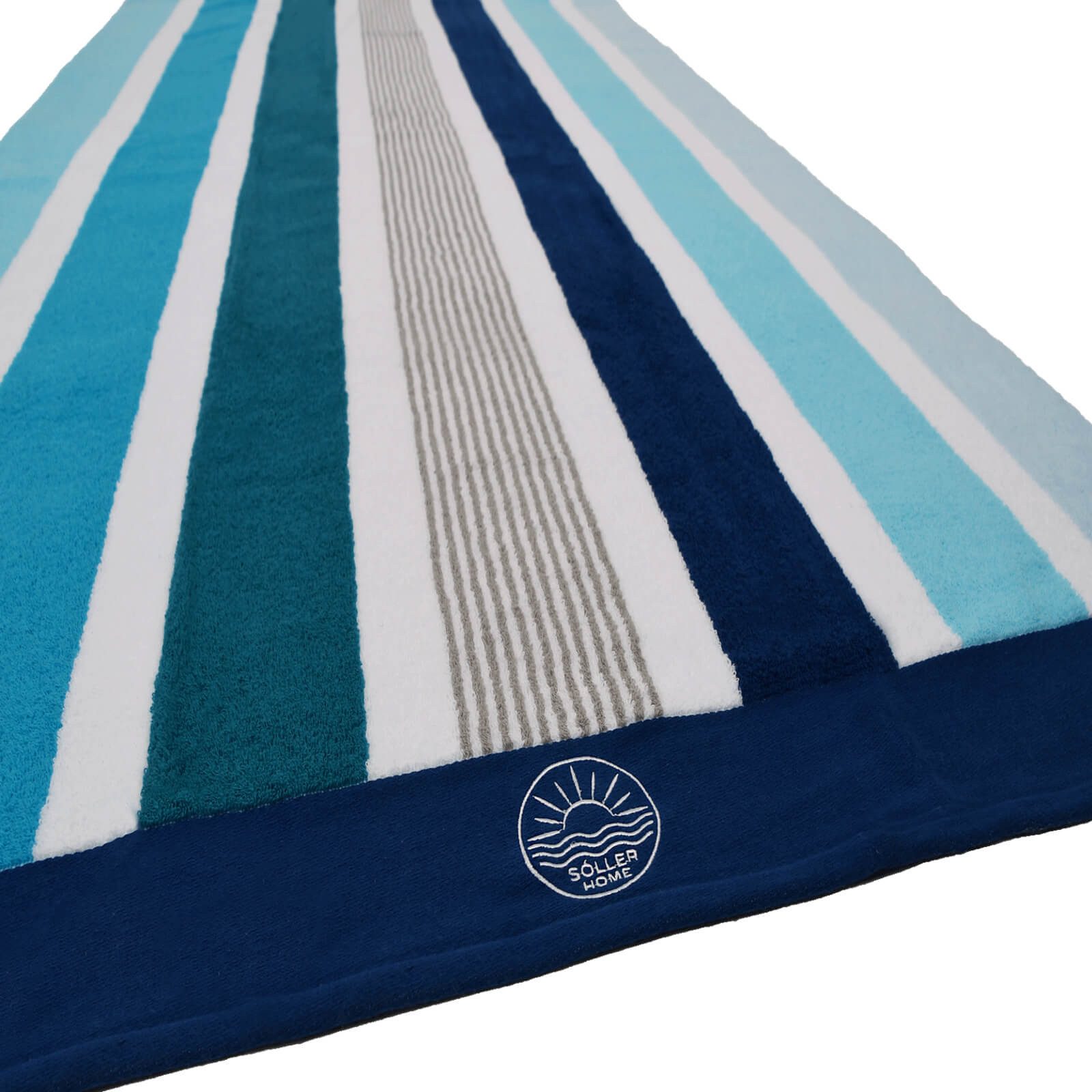 Depotex Strandtuch Strandlaken Streifen Blau, Baumwolle (1-St), Strandtuch, Badetuch, Duschtuch