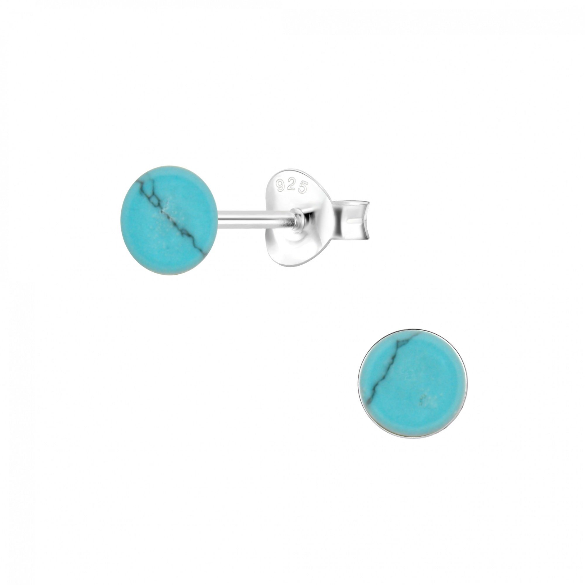 ALEXANDER YORK Paar Ohrstecker MUSCHELPERLMUTT Silber 6 2-tlg., 925 Sterling mm, aqua