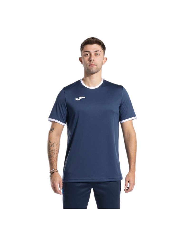 Joma T-Shirt Combi Premium (100% Polyester, atmungsaktiv) navyblau/weiss Herren
