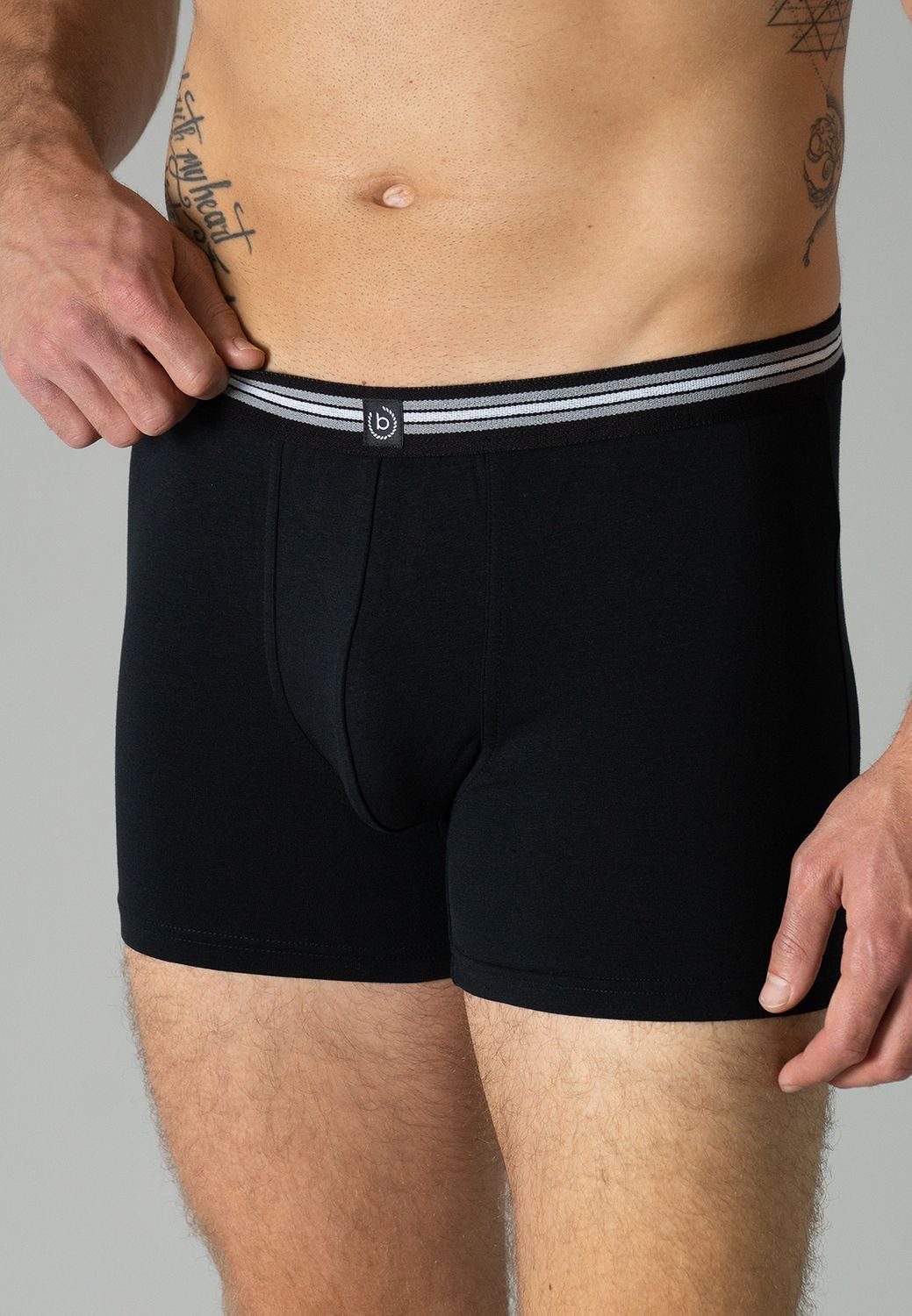 längerem 3er schwarz-dunkel-uni 930 im Boxershorts mit bugatti Bein (3-St) Pack