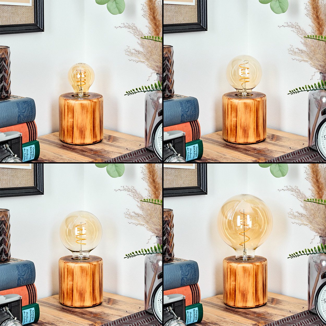 hofstein Tischleuchte Tischlampe aus Holz in Naturfarben, mit Schalter am K günstig online kaufen