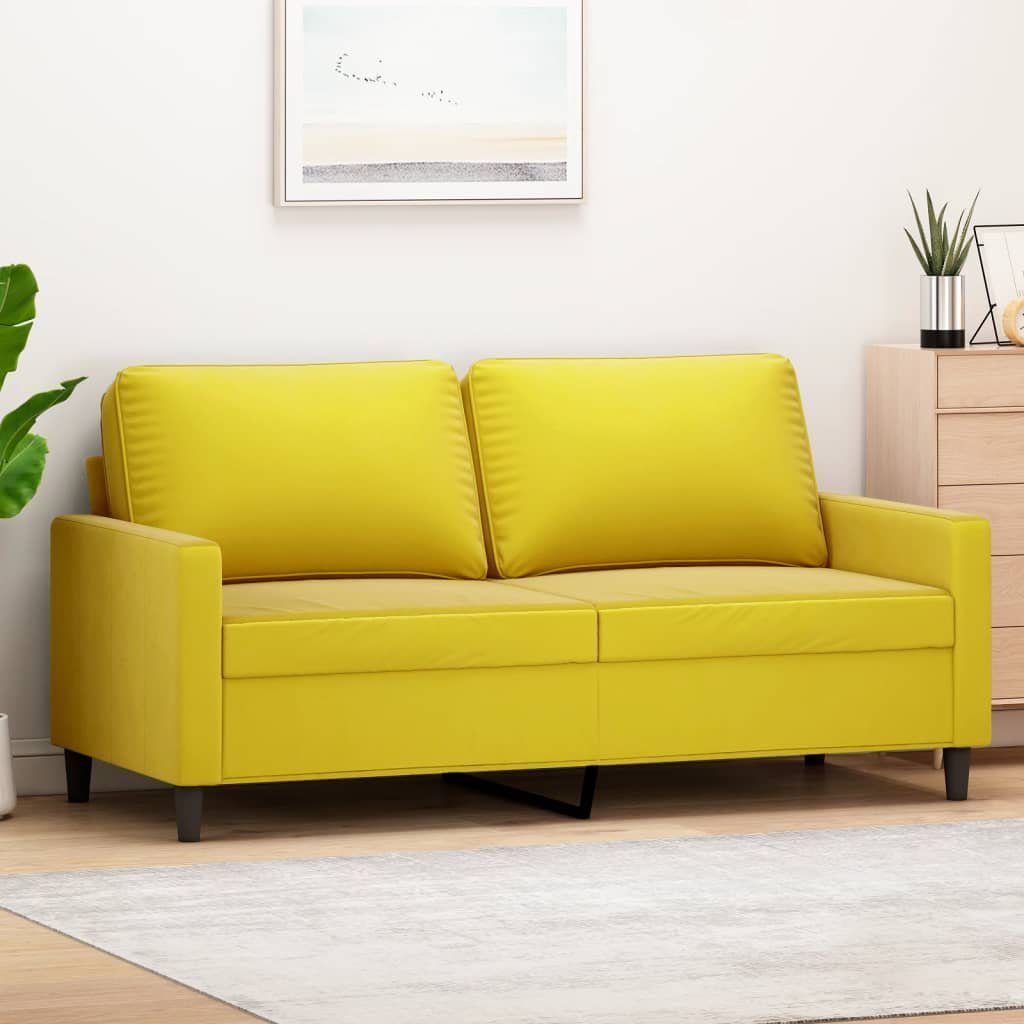 vidaXL Sofa 2-Sitzer-Sofa Gelb 140 cm Samt
