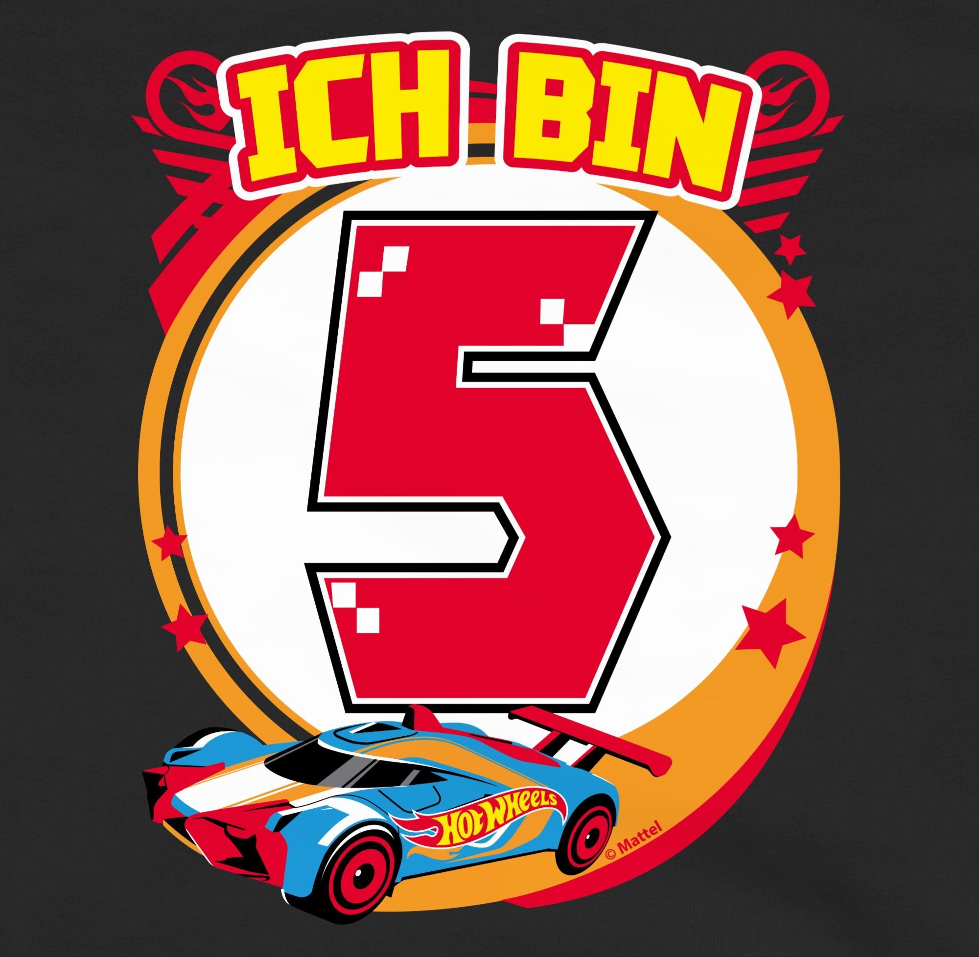 Hoodie Hot bin - Shirtracer Schwarz/Rot Ich Mädchen 5 3 Rennauto Wheels