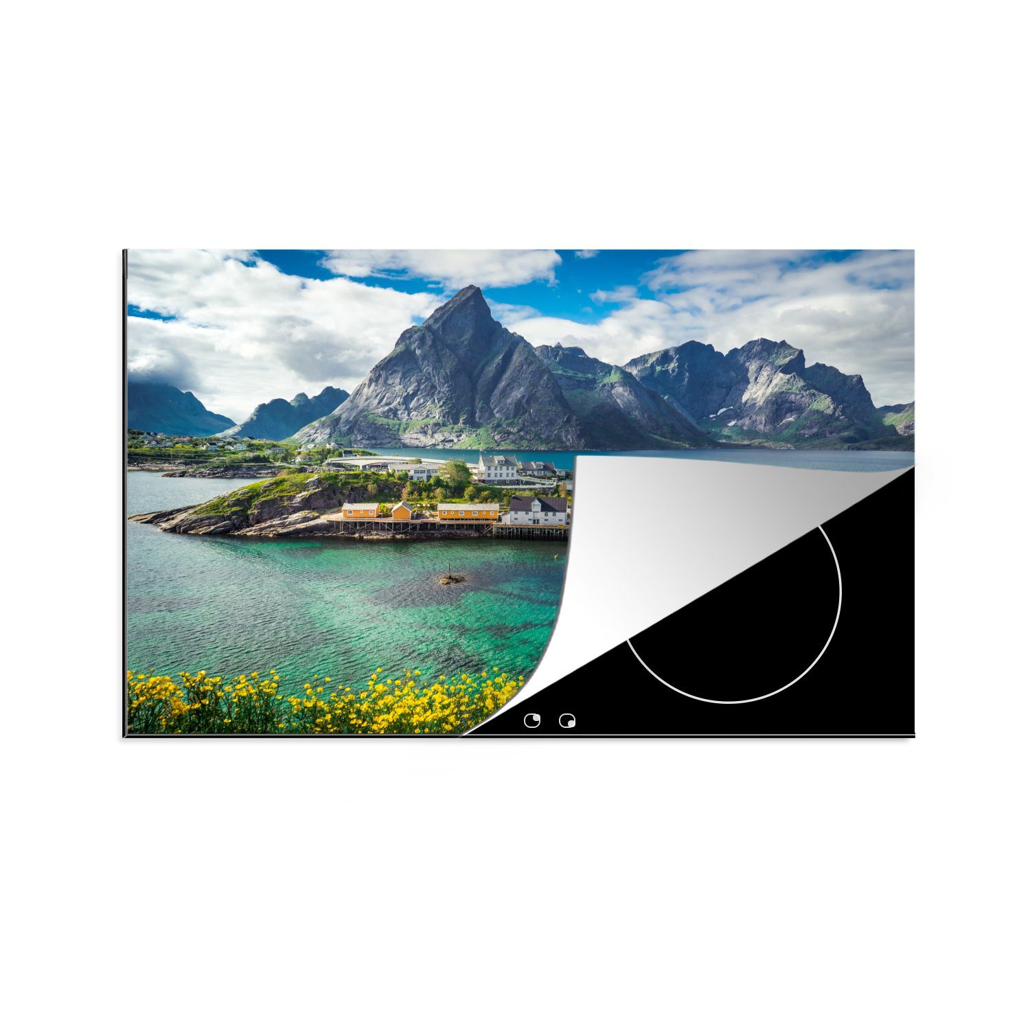 Lofoten-Inseln, für tlg), MuchoWow Ceranfeldabdeckung Vinyl, Induktionskochfeld Schutz Herdblende-/Abdeckplatte Norwegen, (1 81x52 die cm, küche,