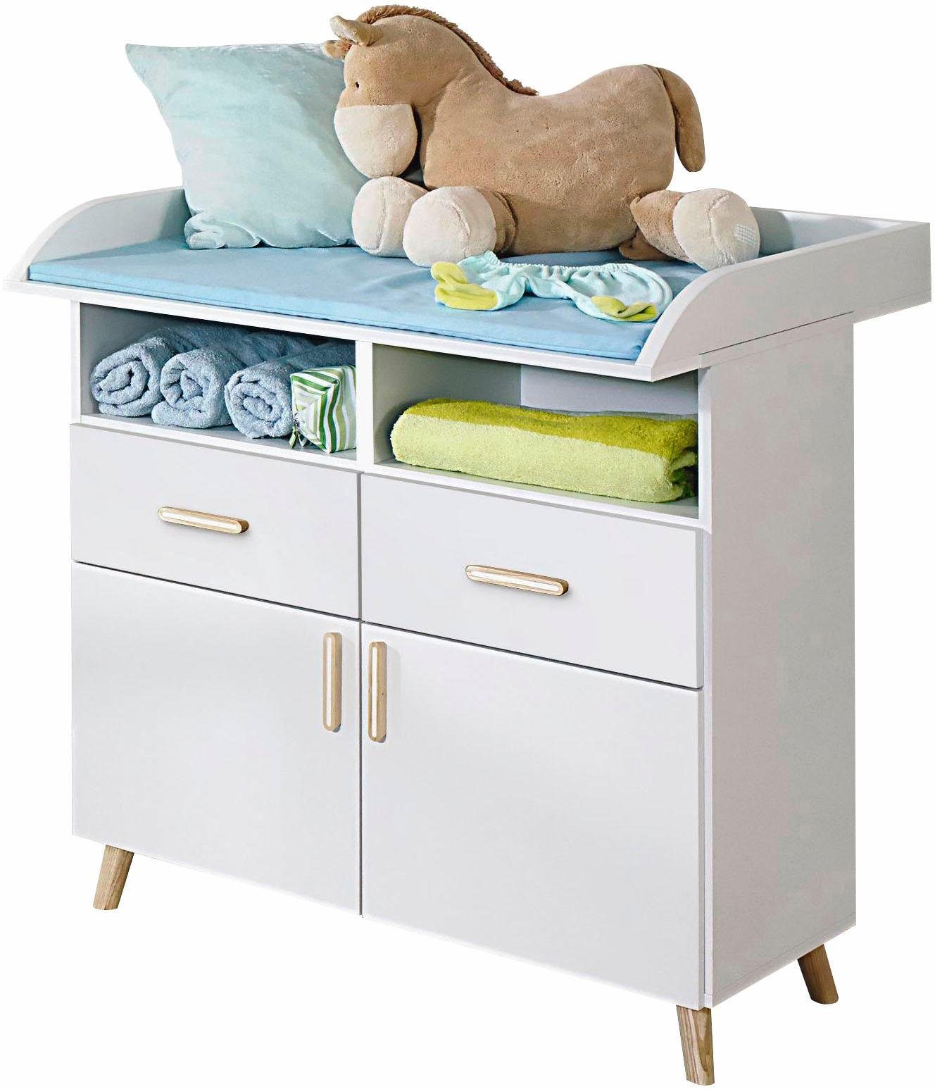 rauch Babyzimmer-Komplettset Potsdam, (Set, Wickelkommode 3-St), trg. Schrank 3 Bett + 